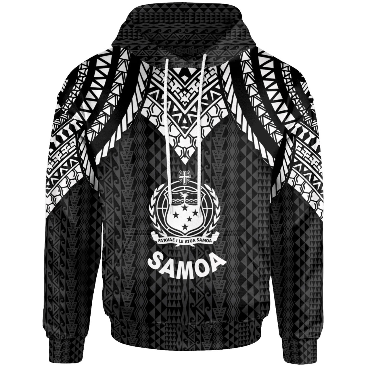 Samoa Hoodie - Polynesian Armor Style Black