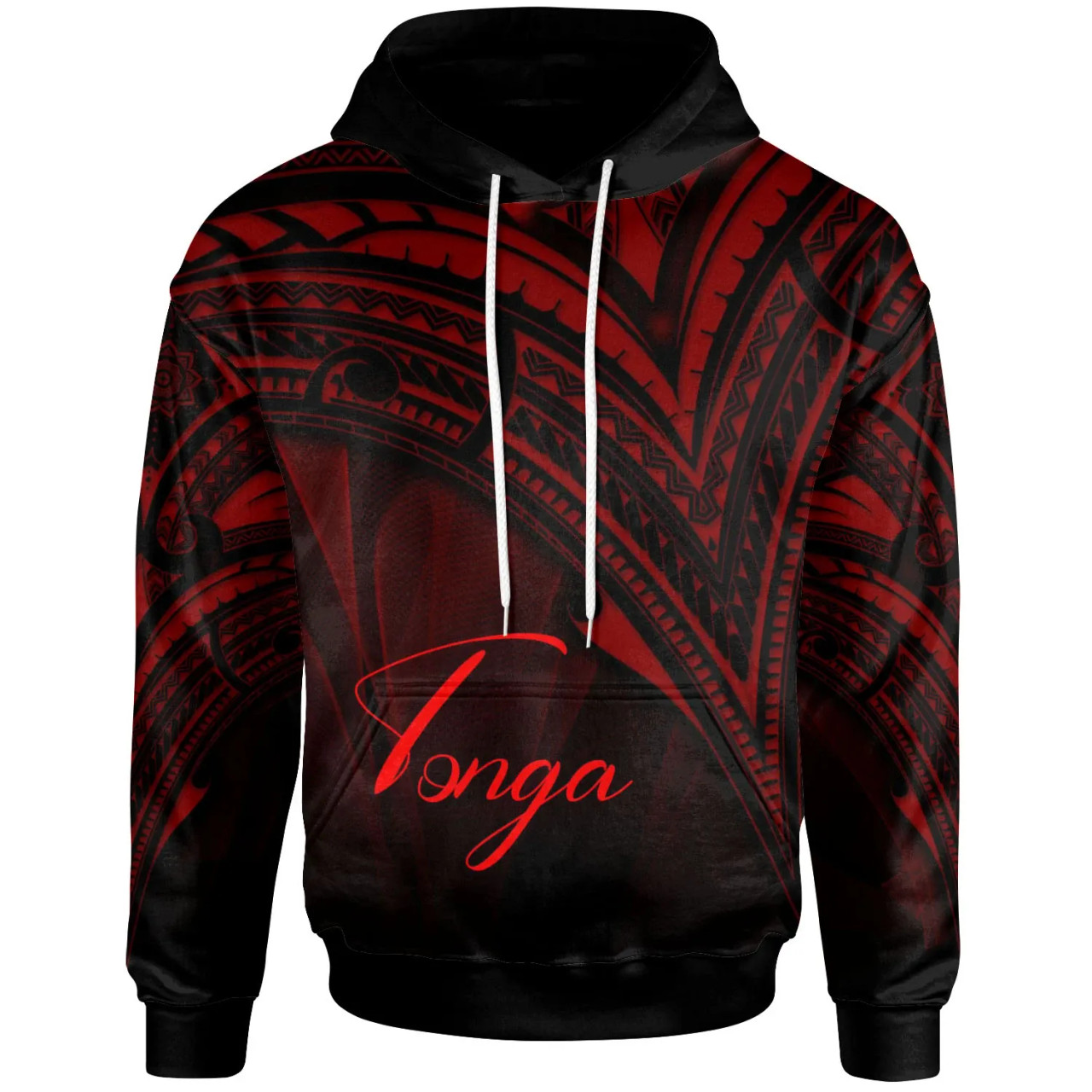 Tonga Hoodie - Red Color Cross Style