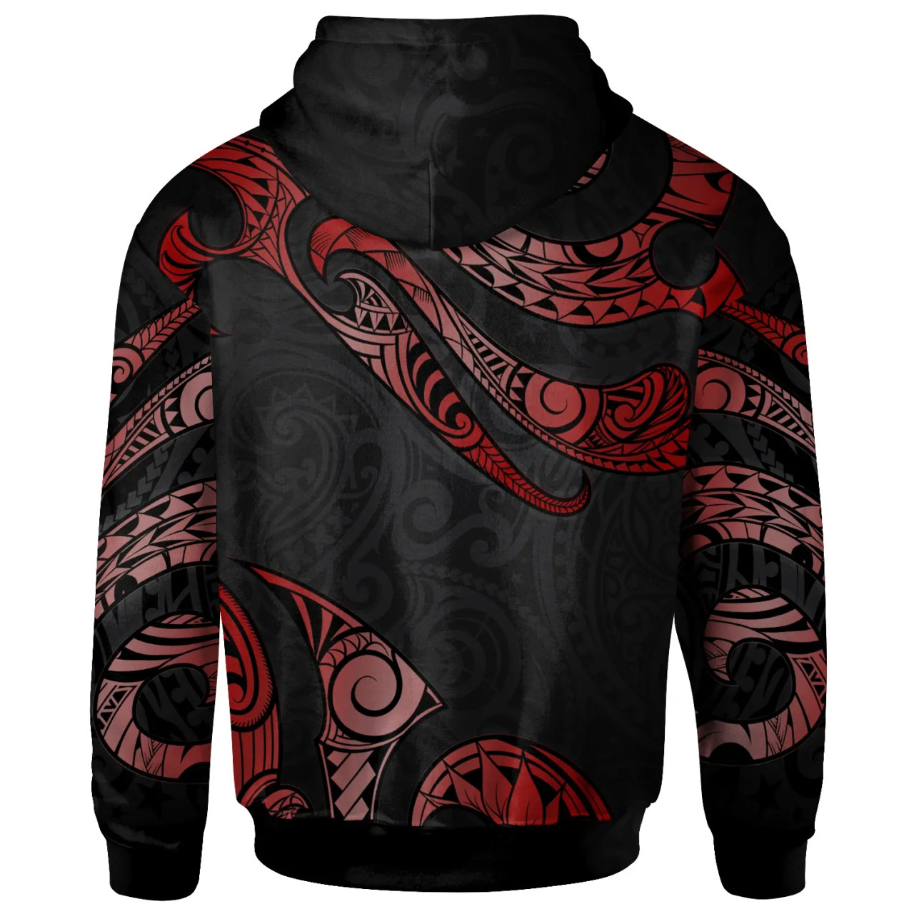 Tonga Polynesian Hoodie - Poly Tattoo Red Version