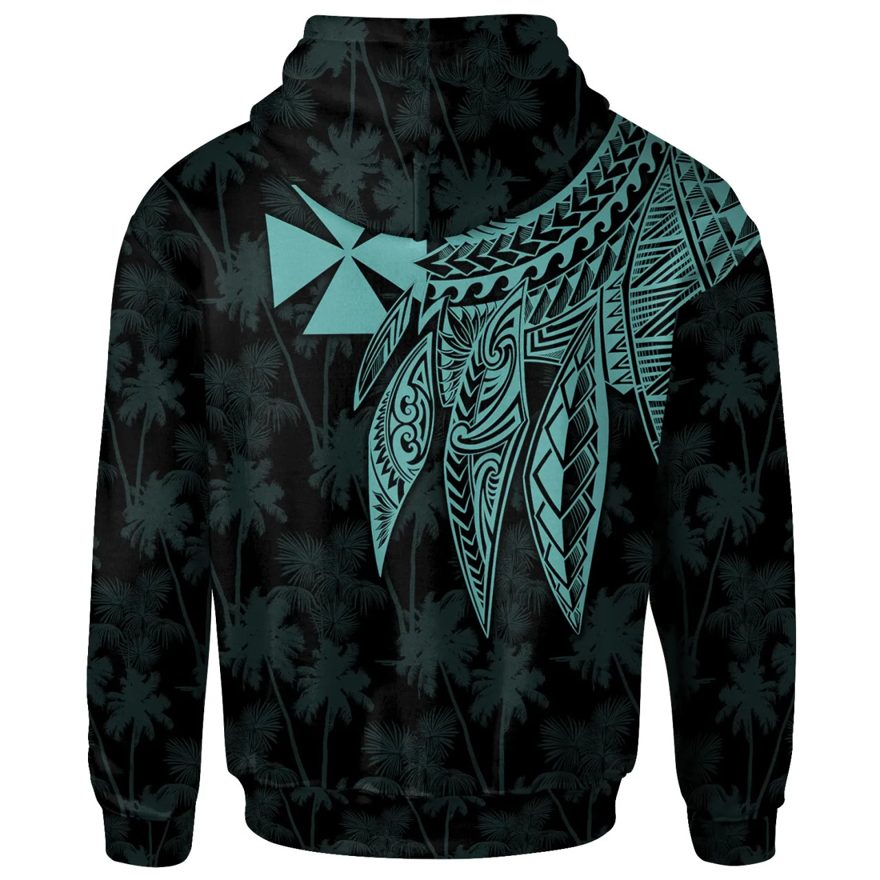 Wallis and Futuna Hoodie - Polynesian Wings Turquoise