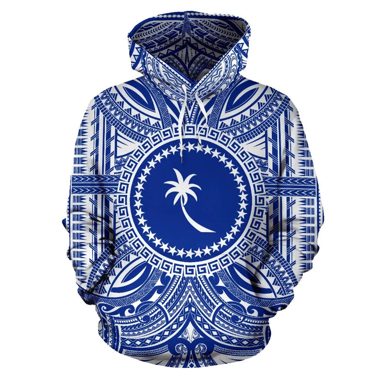 Chuuk ll Over Hoodie - Chuuk Coat Of rms Polynesian Flag Color