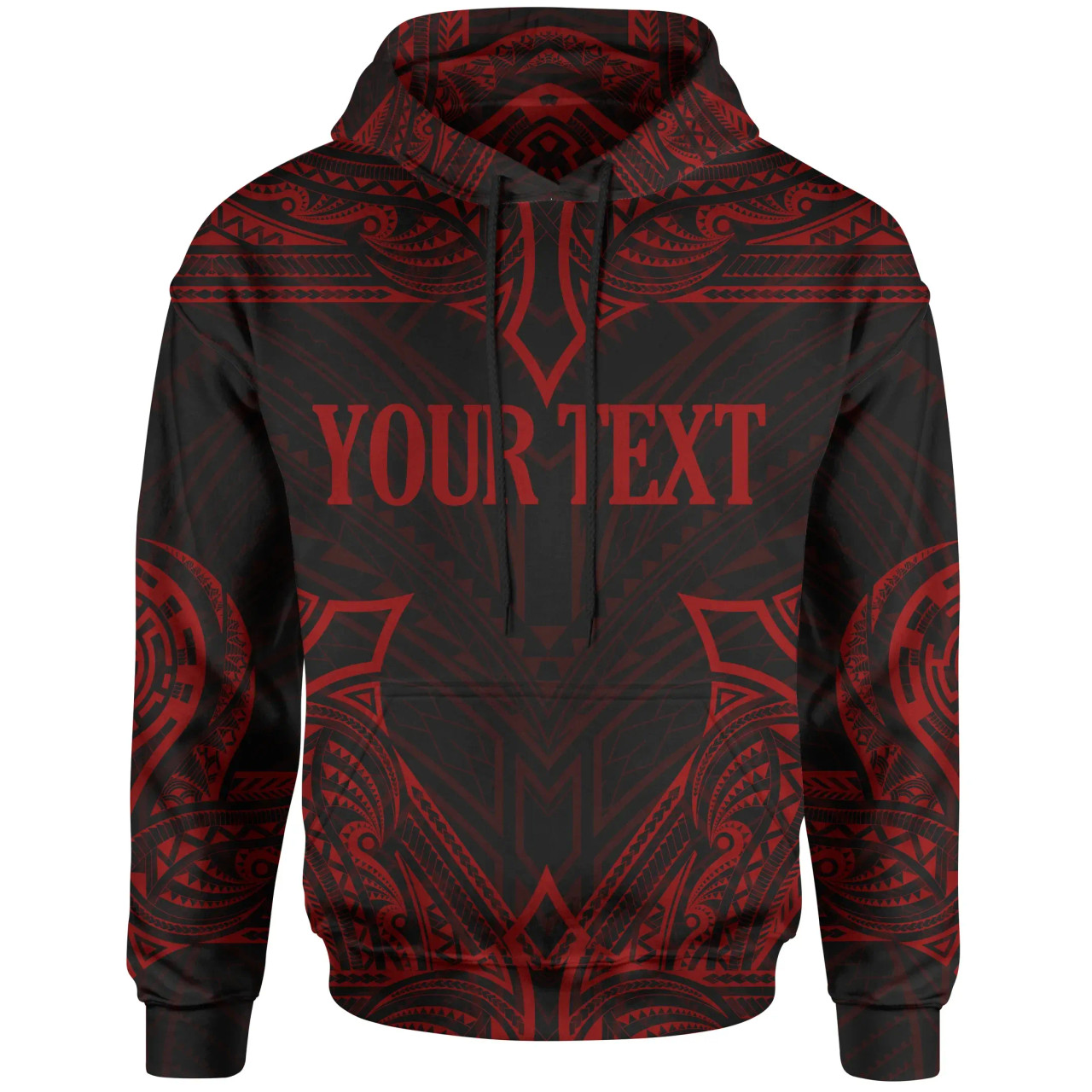 Tonga Custom Personalised Hoodie - Coat Of rms With Patterns Red Color