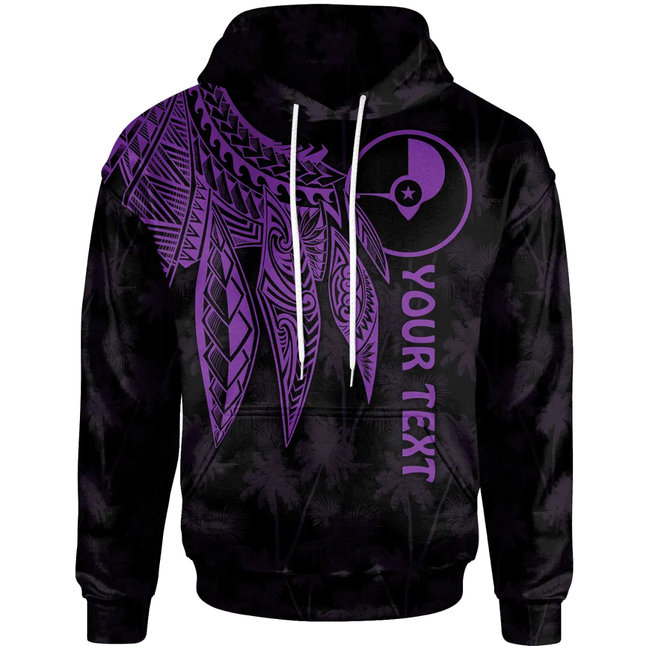 Yap Personalised Hoodie - Polynesian Wings (Purple)