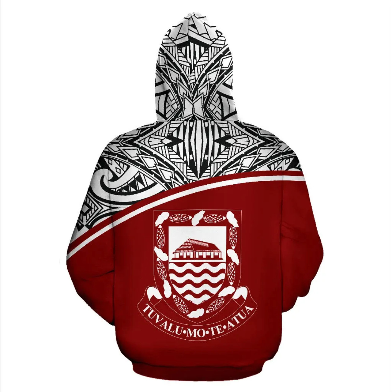 Tuvalu Polynesian Personalised Custom Hoodie Curve Red