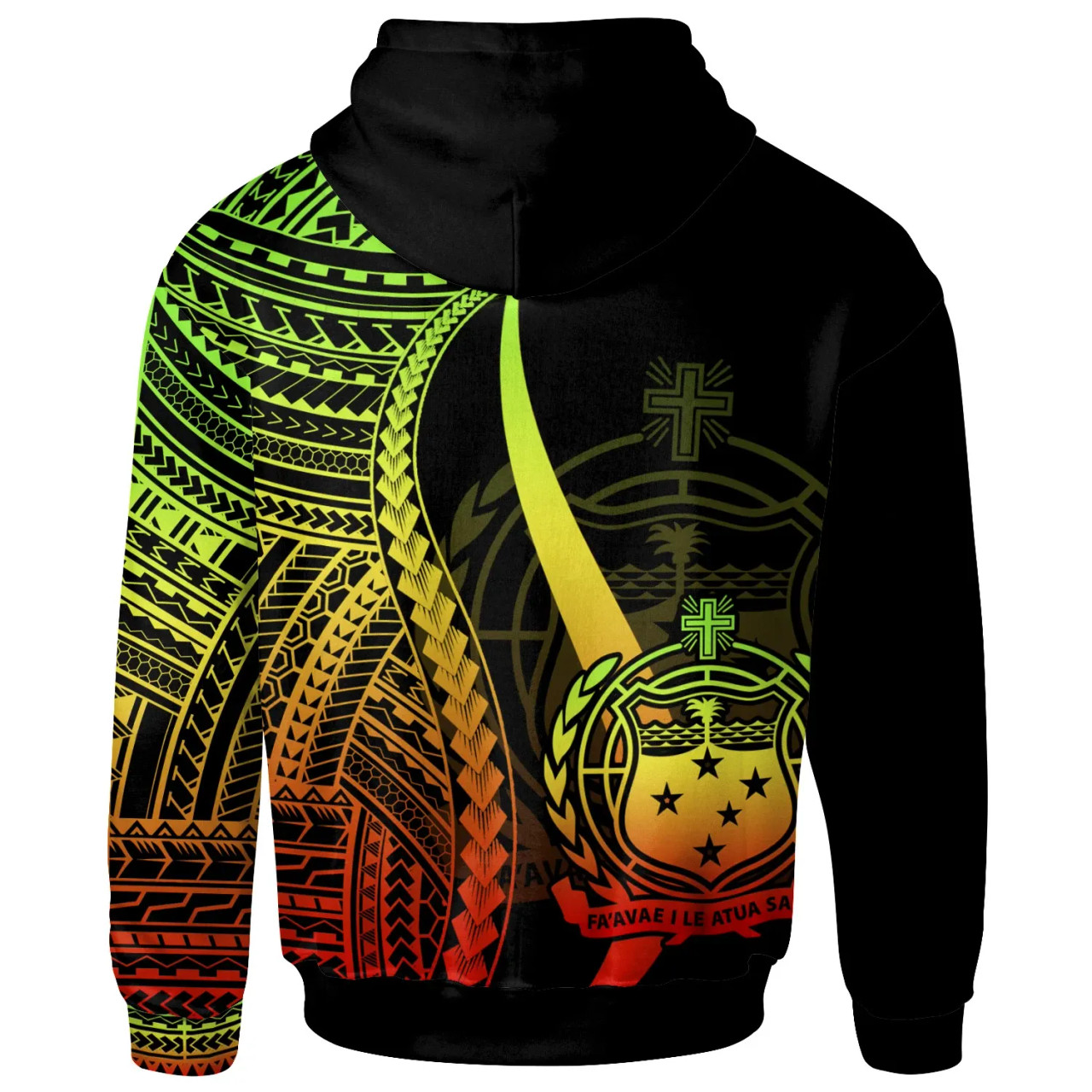 Samoa Hoodie Reggae - Tentacle Tribal Pattern