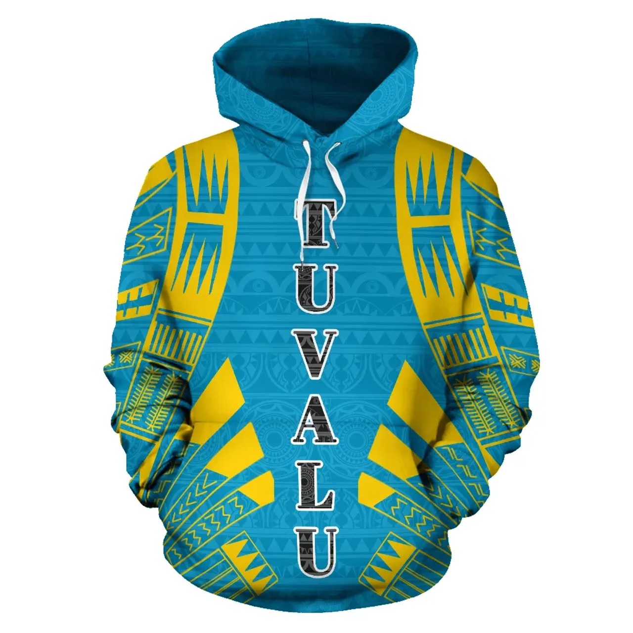 Tuvalu All Over Hoodie - Polynesian Tattoo Style