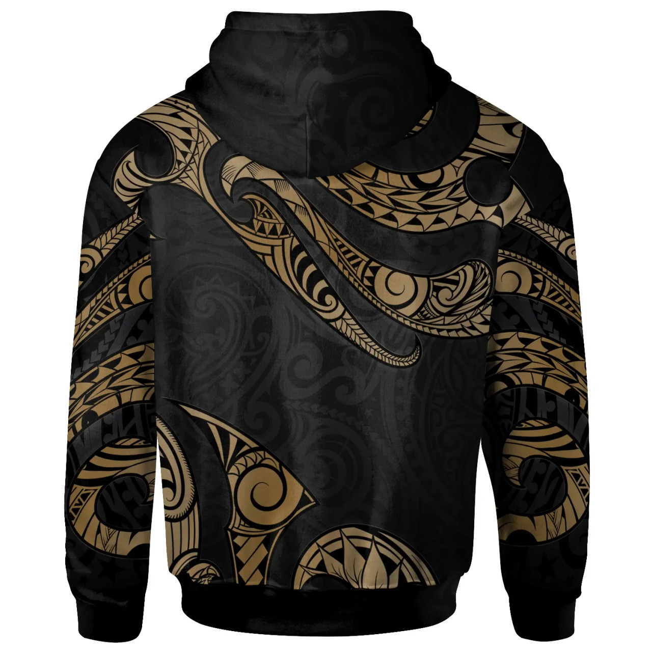 Wallis And Futuna Polynesian Custom Personalised Hoodie - Poly Tattoo Gold Version