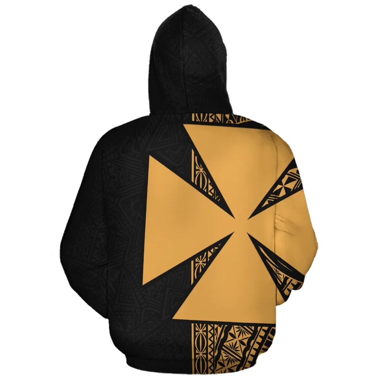 Wallis and Futuna Polynesian Personalised Custom Hoodie - Yellow Line