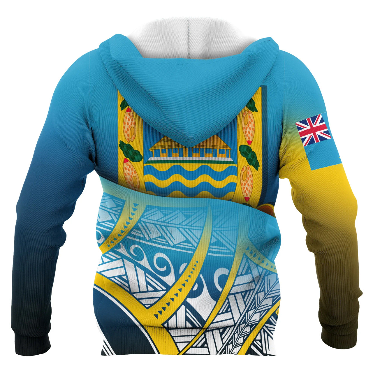 Tuvalu Coat Of rms Hoodie - Polynesian Pattern