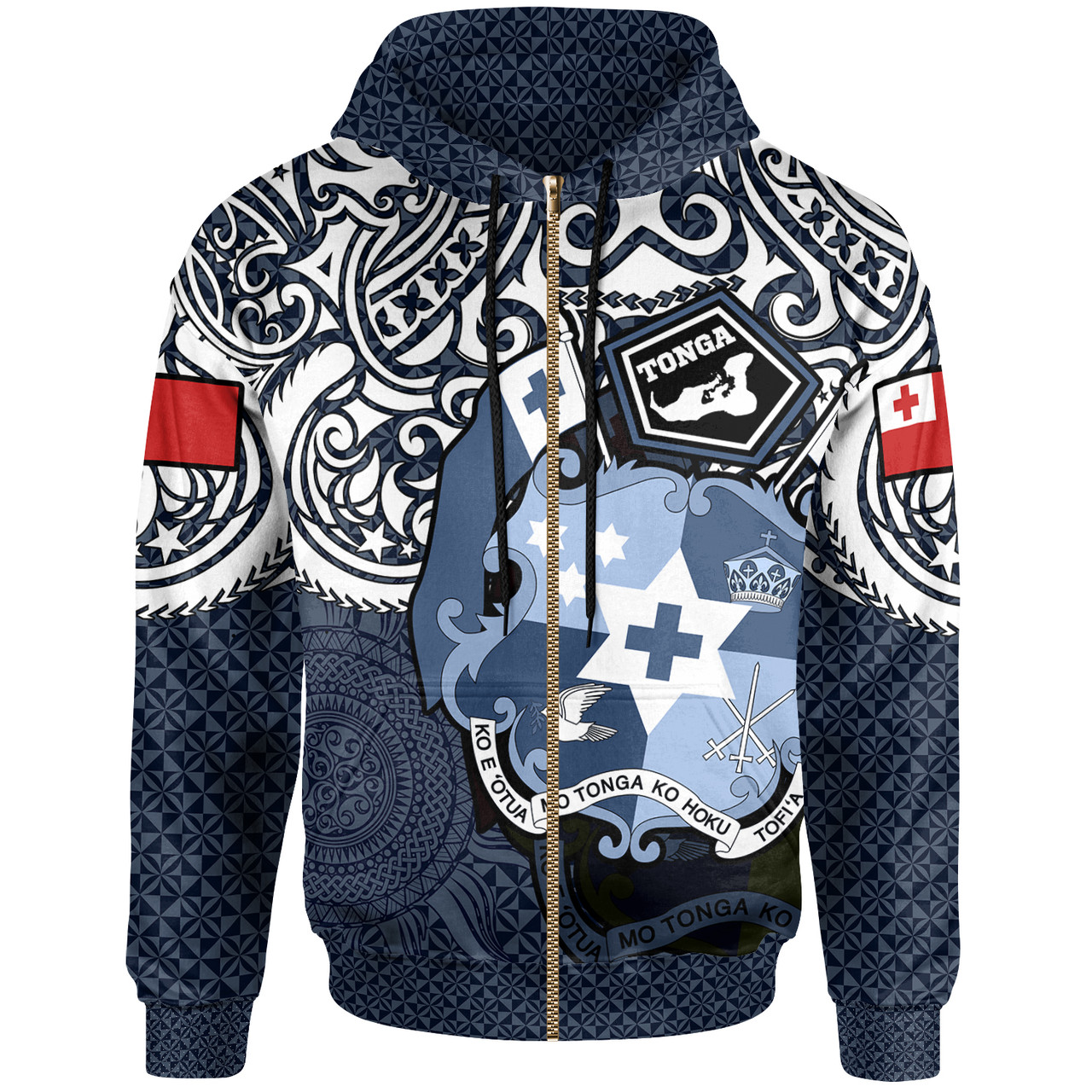 Tonga Polynesian Hoodie - Tongan Pride (Blue)