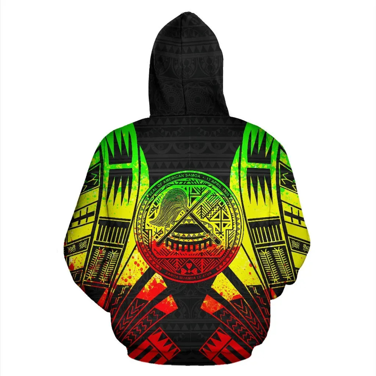 American Samoa All Over Custom Personalised Hoodie - Reggae Tattoo Style