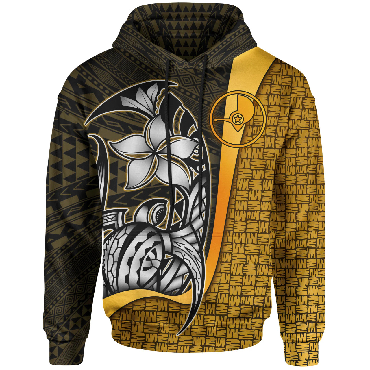 Yap Micronesian Hoodie Gold - Turtle with Hook