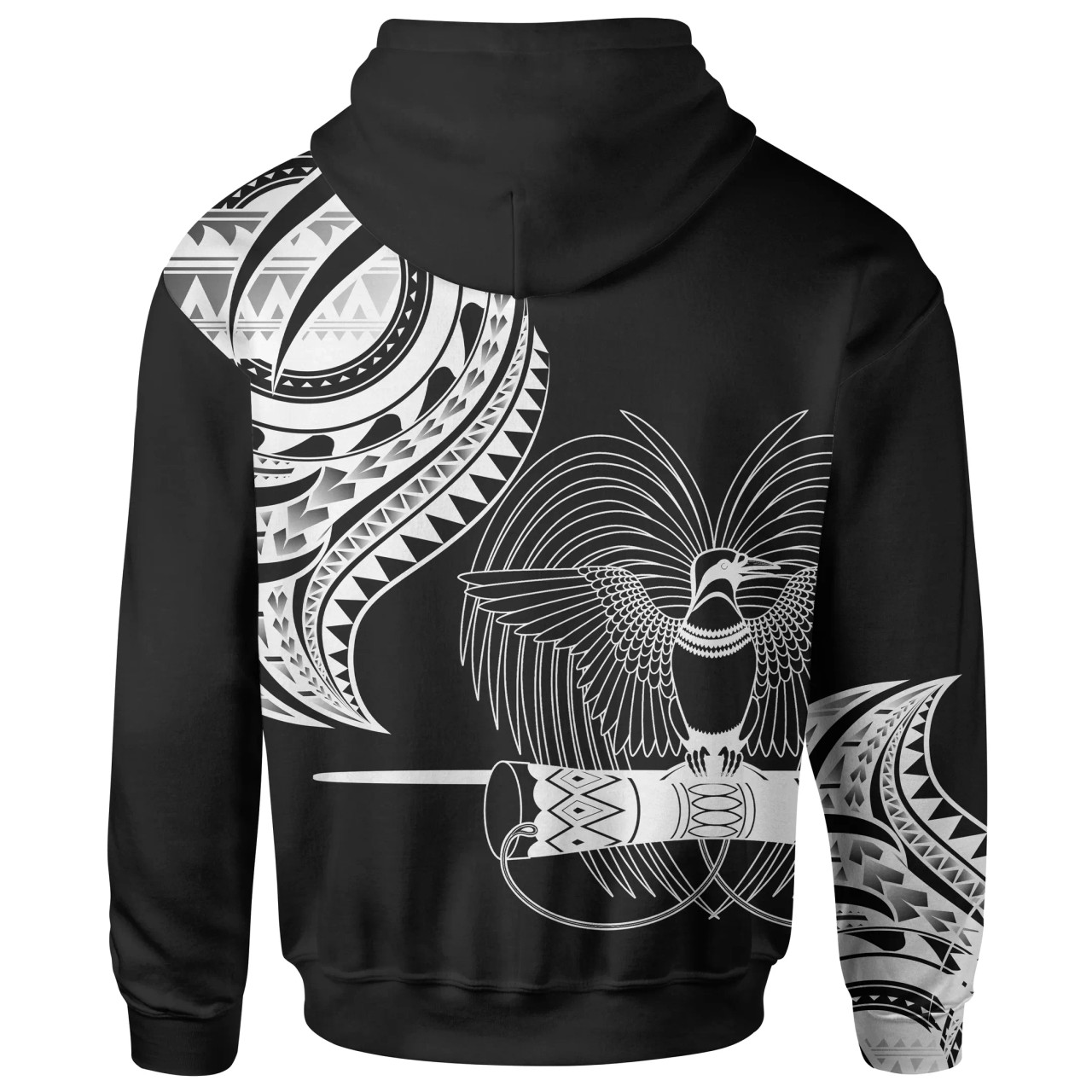 Papua New Guinea Hoodie - Papua New Guinea Tatau White Patterns With Coat Of Arms