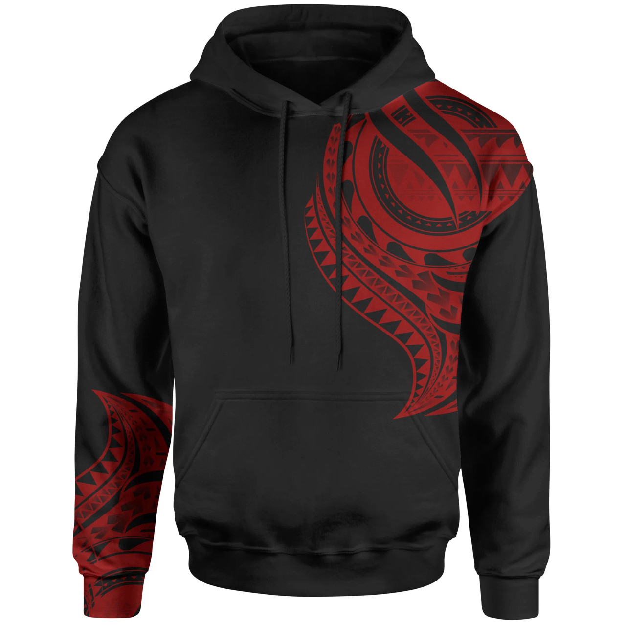 Yap State Hoodie - Yap State Tatau Red Patterns With Coat Of Arms