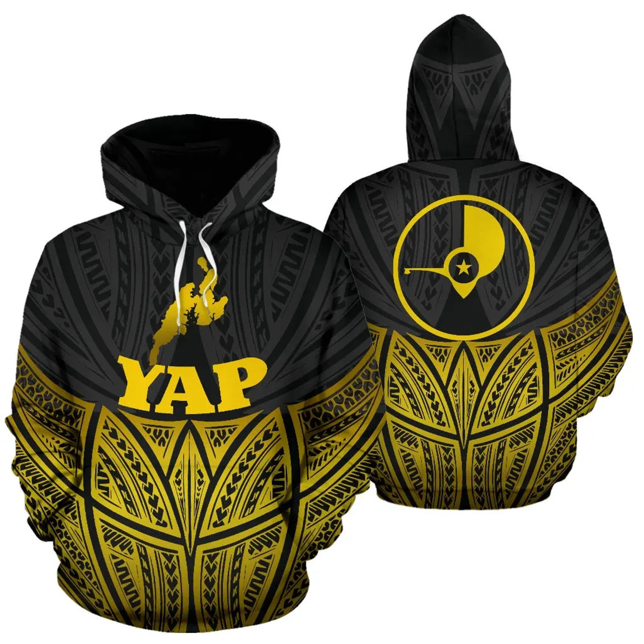 Yap Polynesian Hoodie Gold Pride Map nd Seal