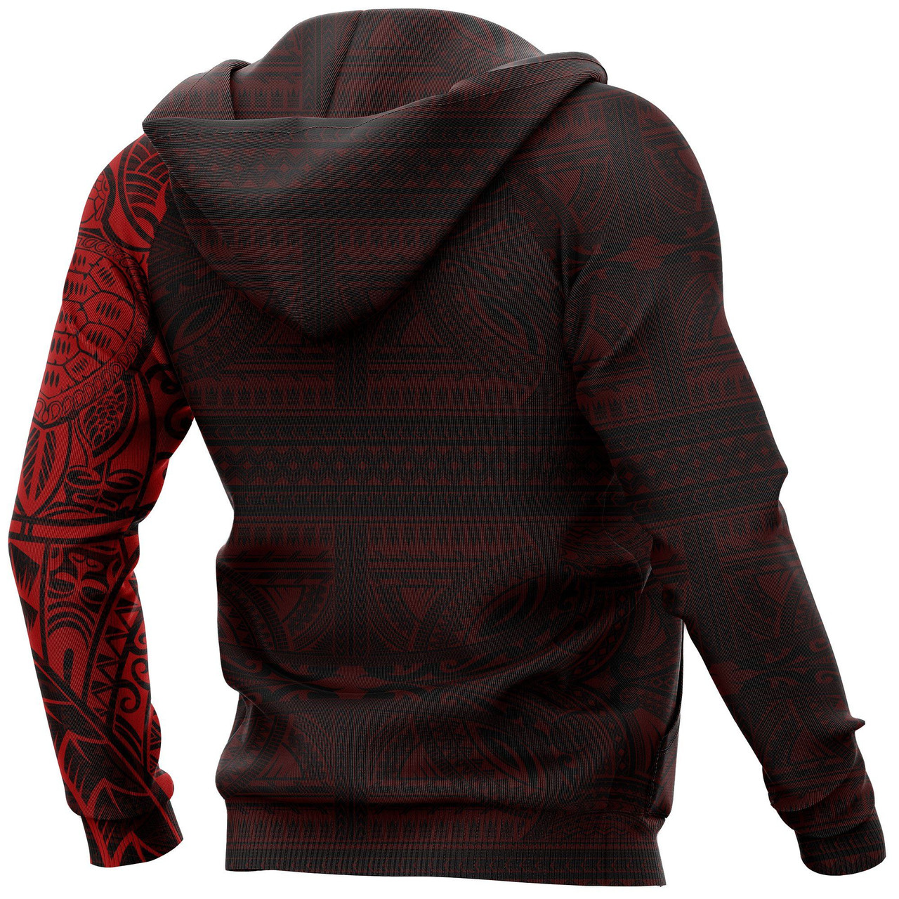 Polynesian Hoodie - Polynesian Tribal Lizard Tattoo Red