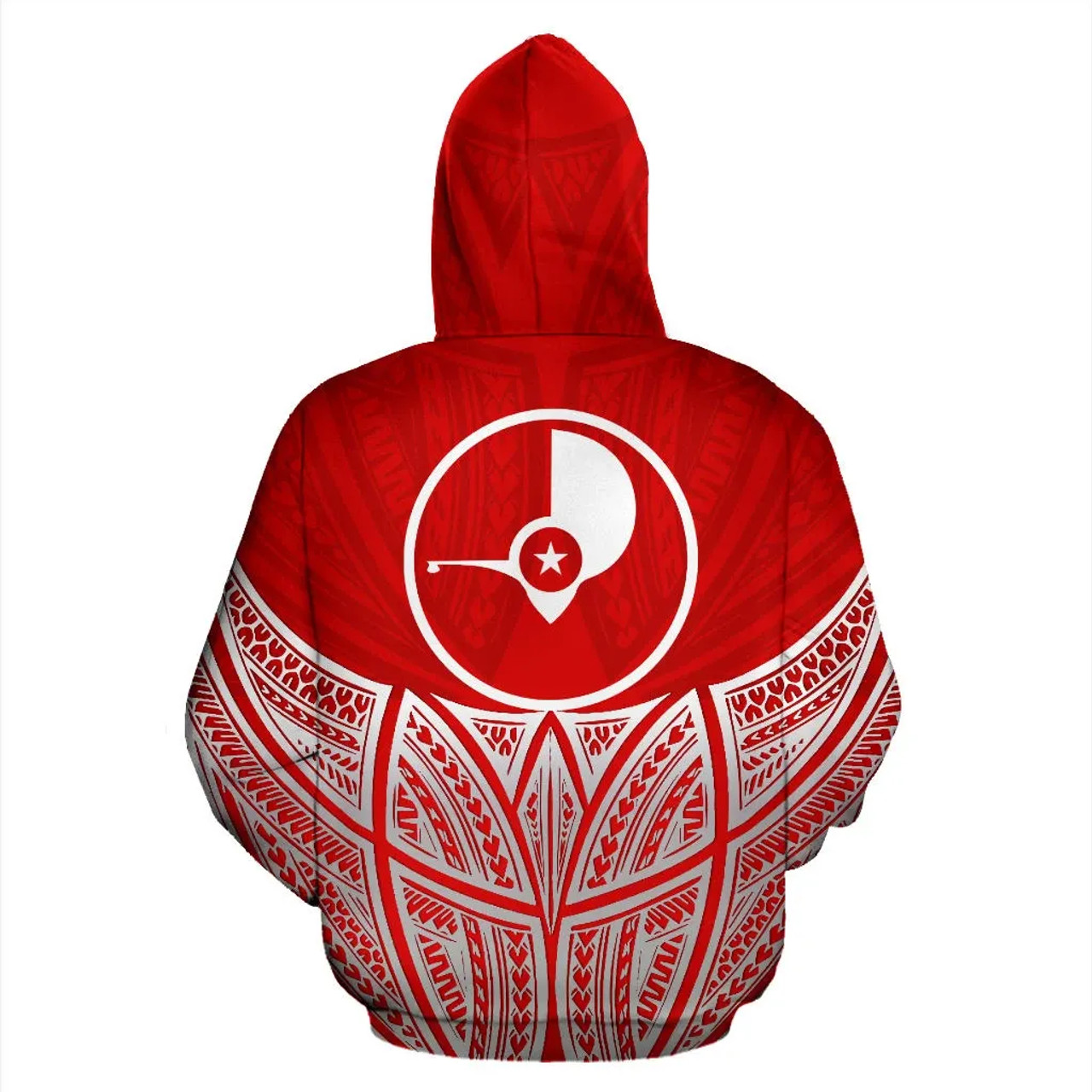 Yap Polynesian Custom Personalised Hoodie Red Pride Map nd Seal