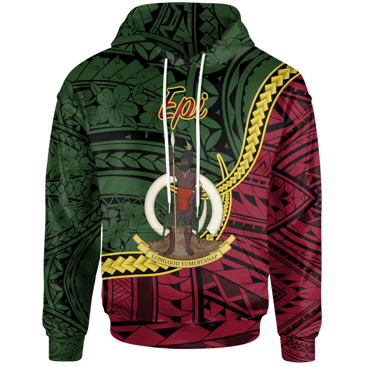 Vanuatu Hoodie - Epi Seal Of Vanuatu Polynesian Patterns