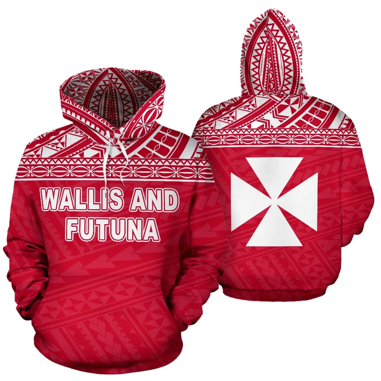 Wallis And Futuna Polynesian Hoodie Red