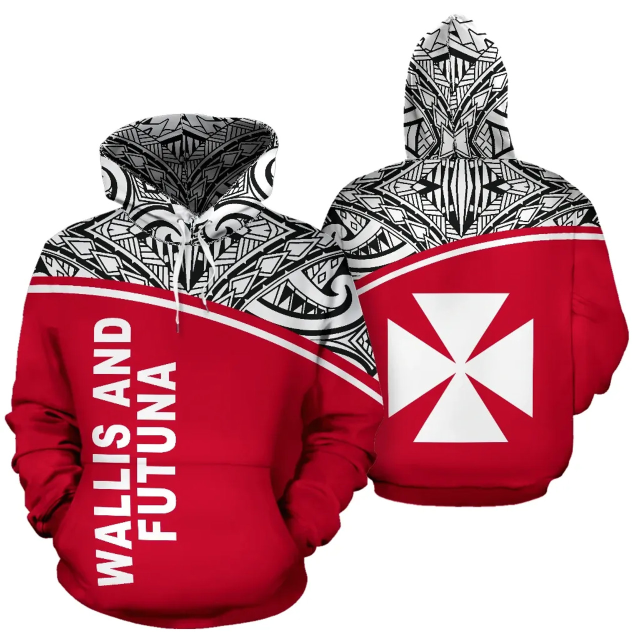 Wallis And Futuna Polynesian Hoodie Red