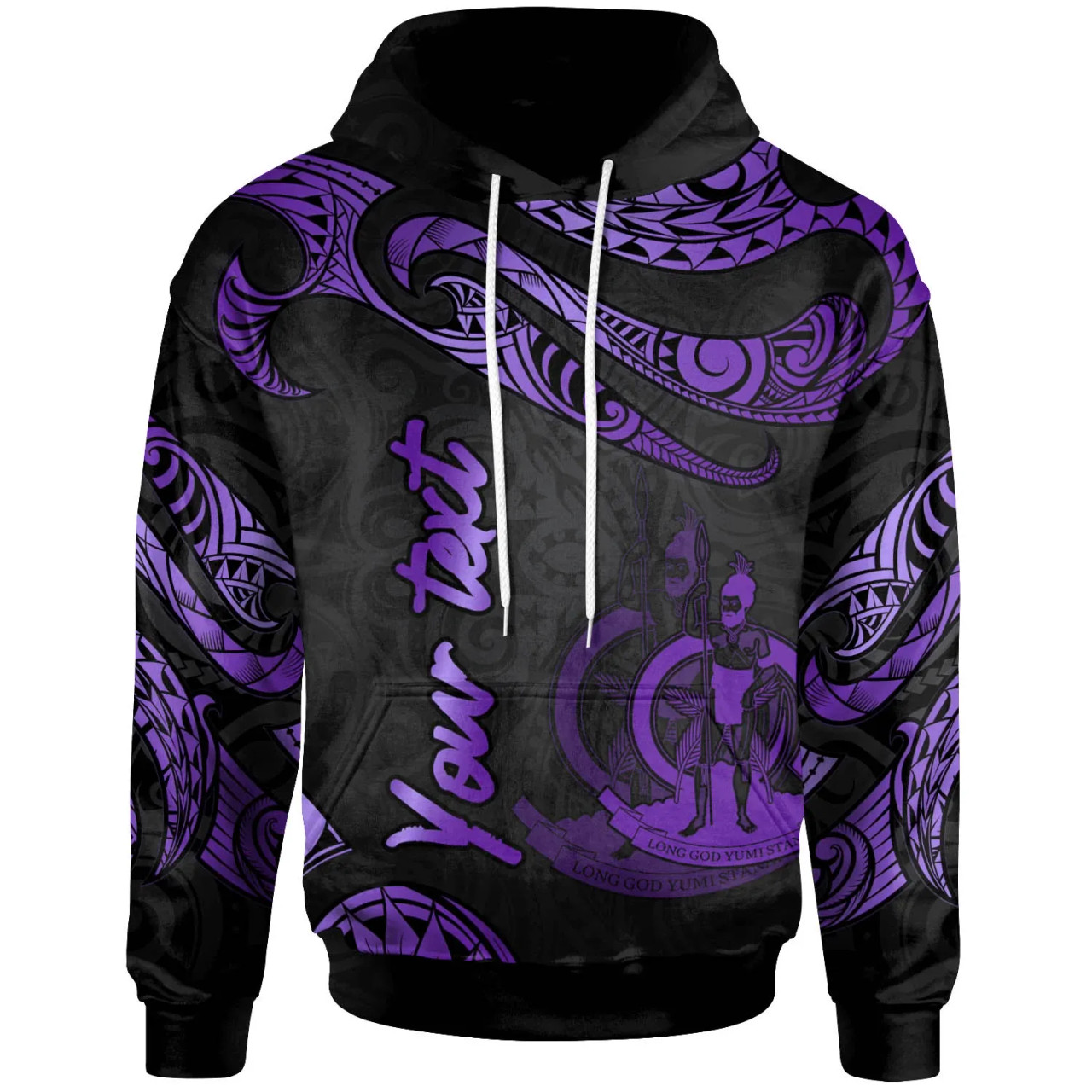 Vanuatu Polynesian Custom Personalised Hoodie - Poly Tattoo Purple Version