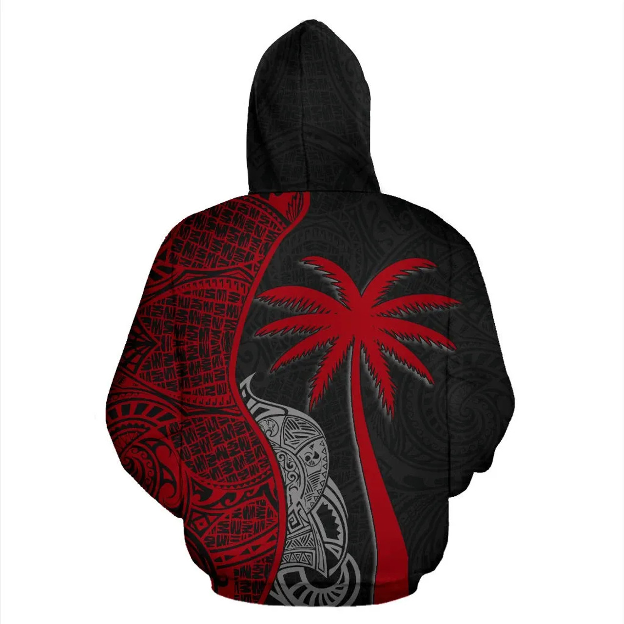 Tuvalu Polynesian Custom Personalised Hoodie Coconut Red