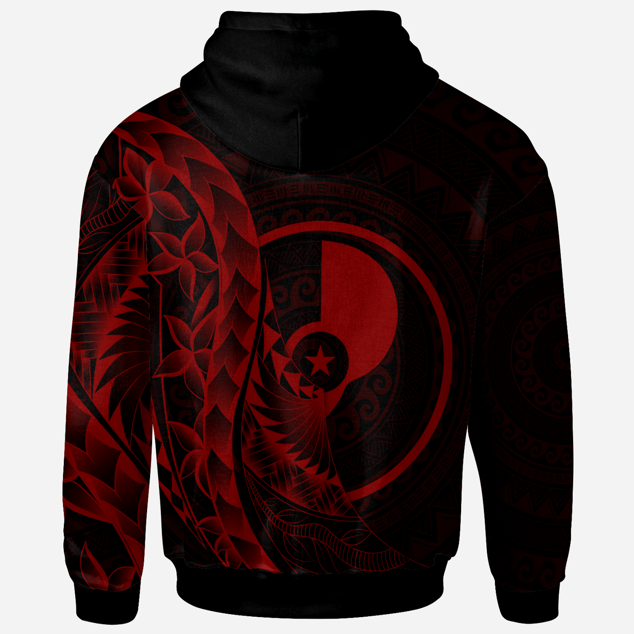 Yap Hoodie - Polynesian Pattern Style Red Color