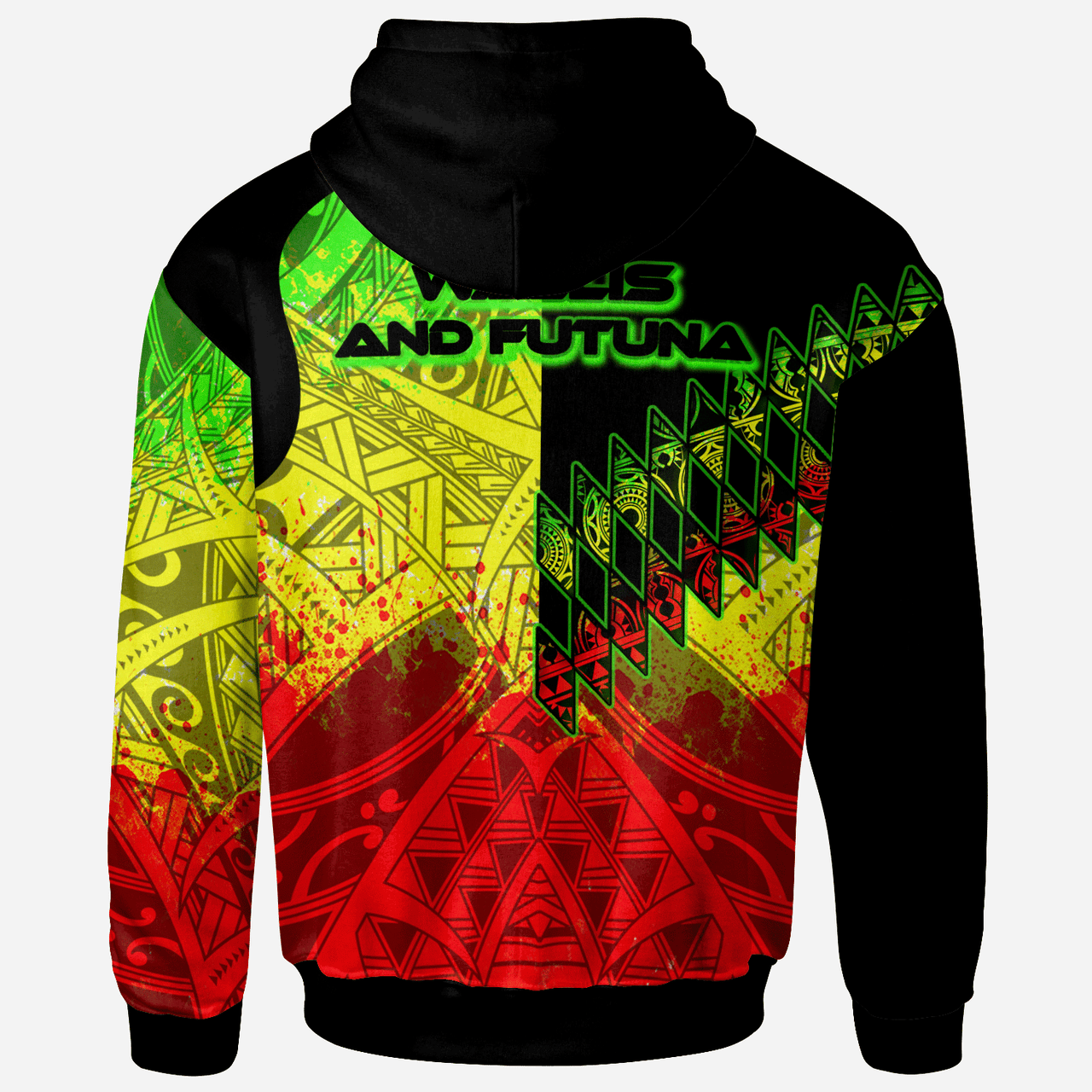 Wallis and Futuna Hoodie - Reggage Color Symmetry Style