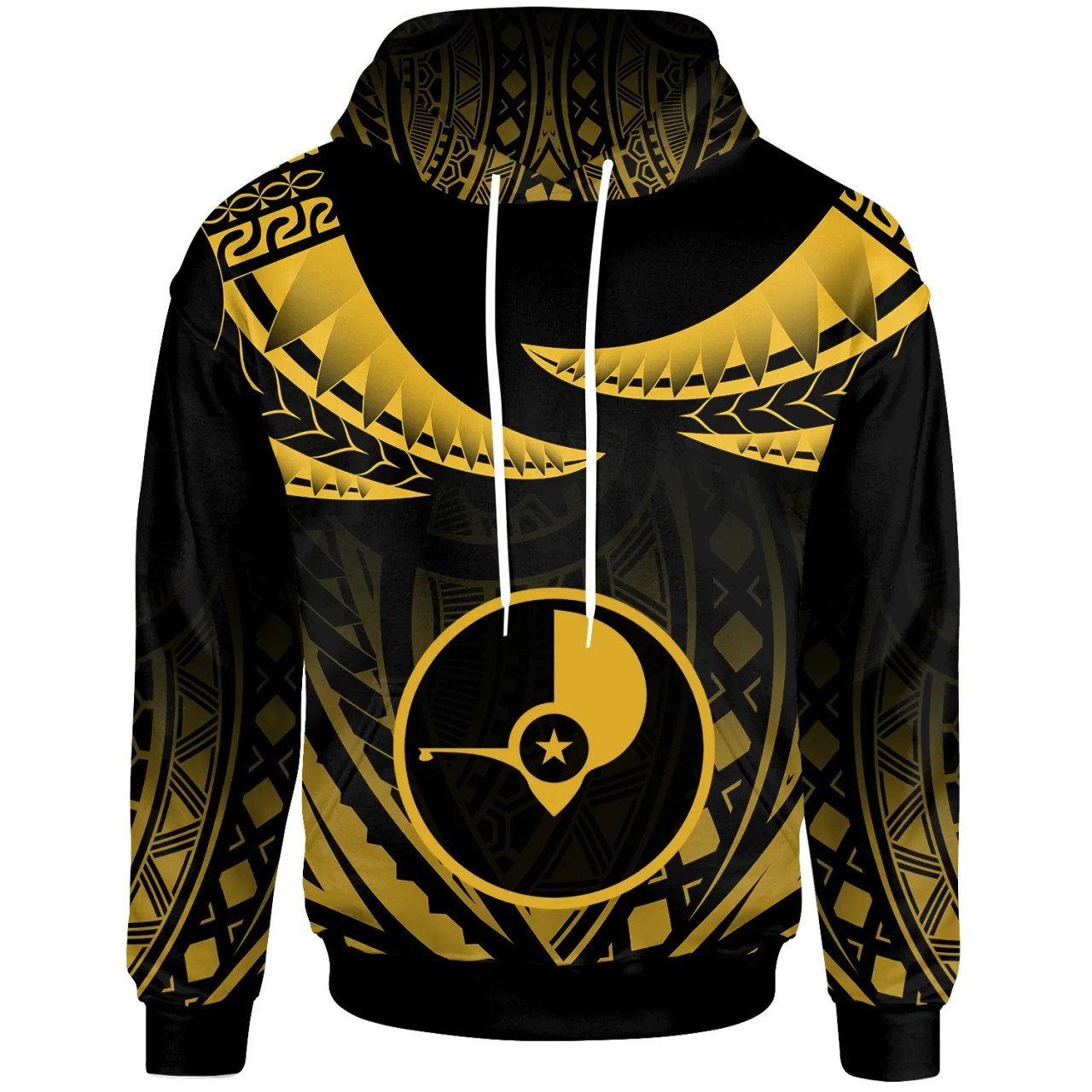 Yap Hoodie - Polynesian Tribal Tattoo (Yellow)