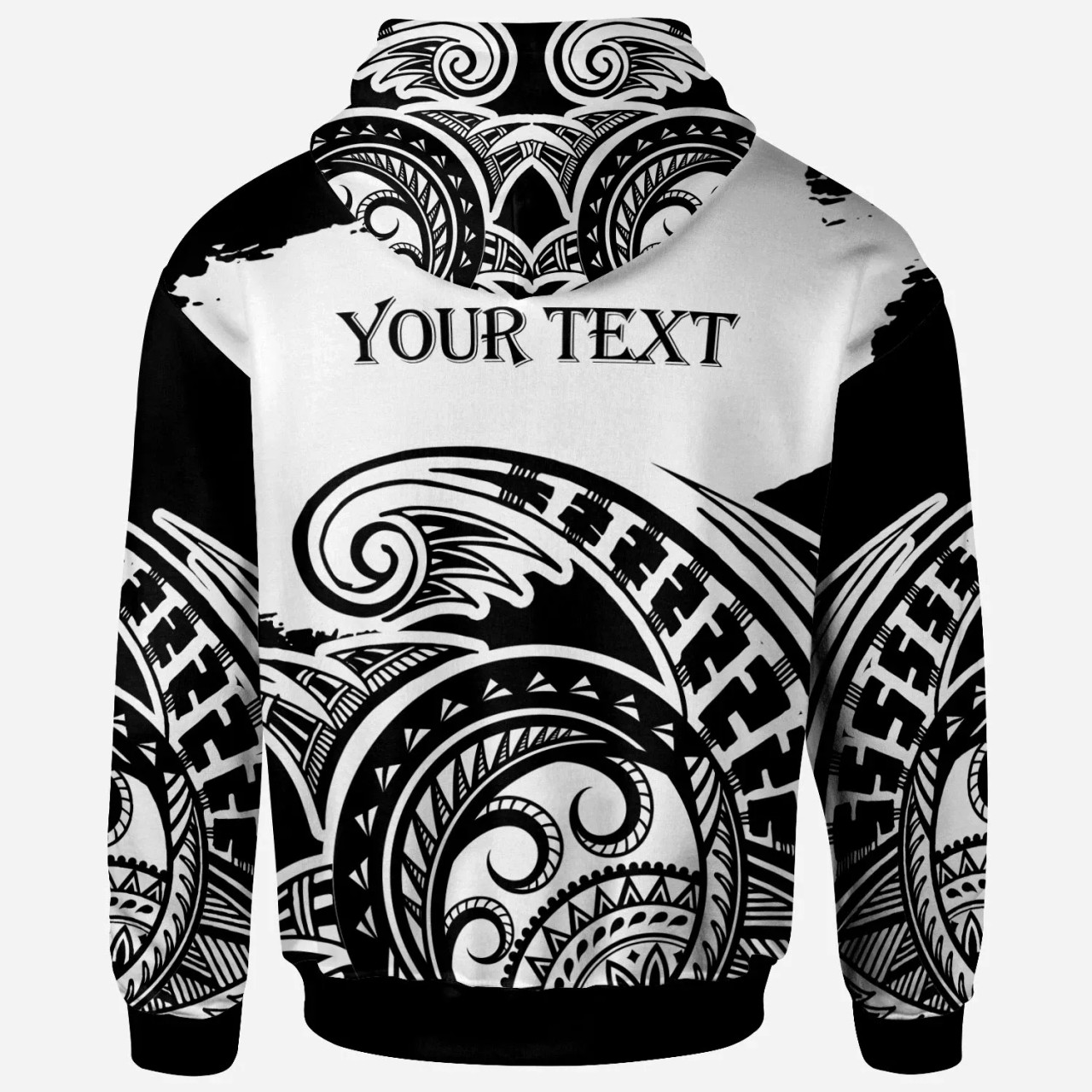 American Samoa - Custom Personalised Hoodie - Ethnic Style With Round Black White Pattern