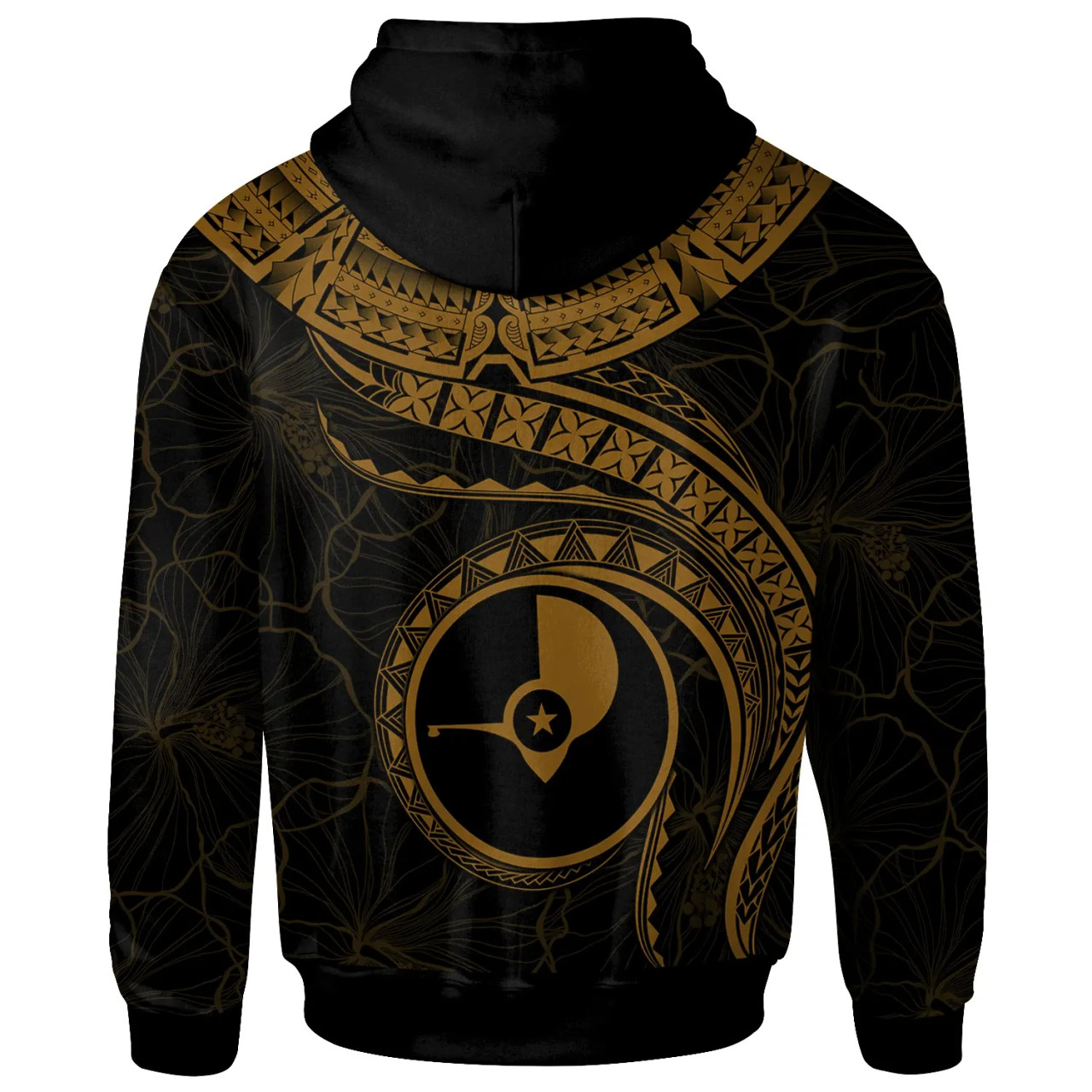 Yap Polynesian Hoodie - Yap Waves (Golden)