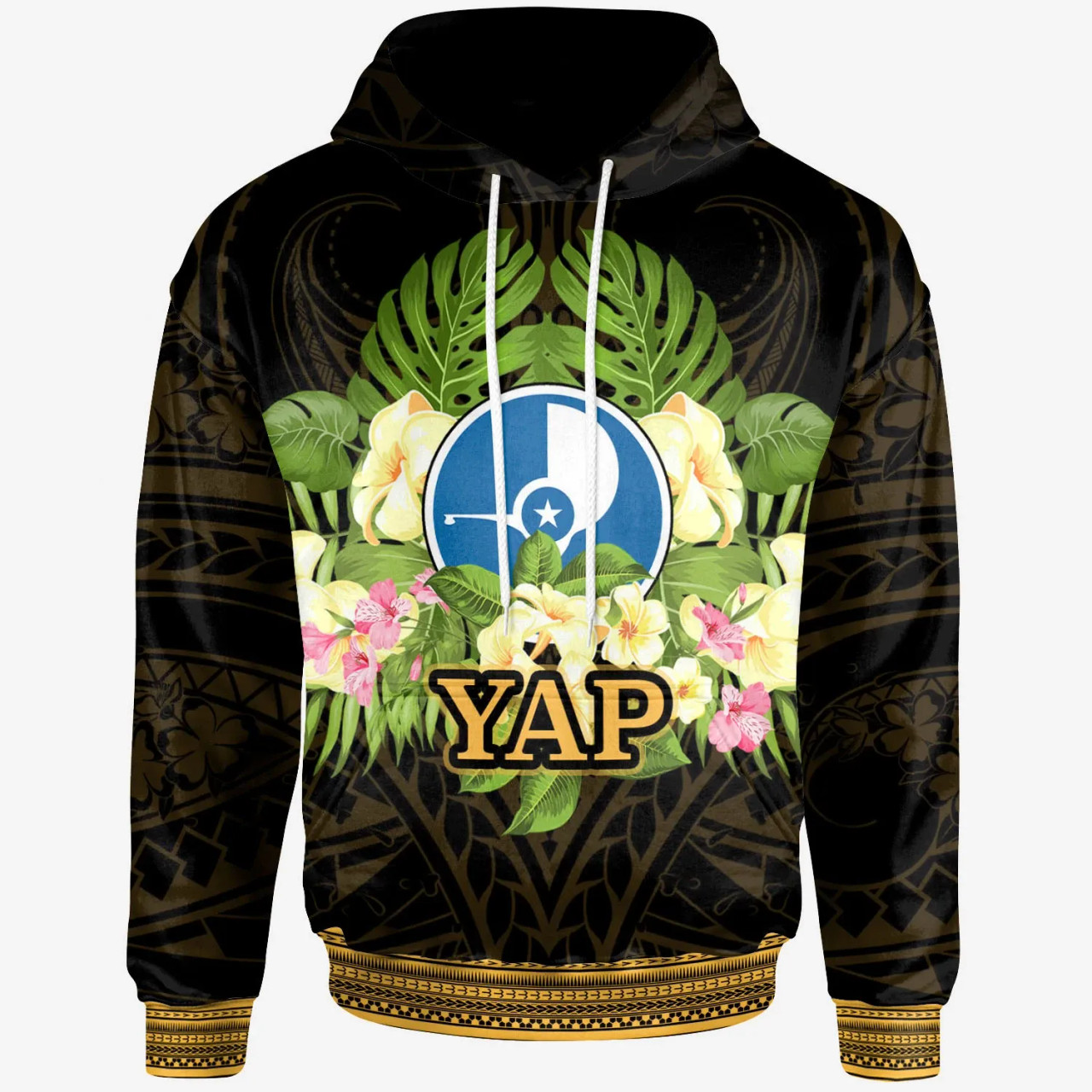 Yap State Hoodie - Polynesian Gold Patterns Collection