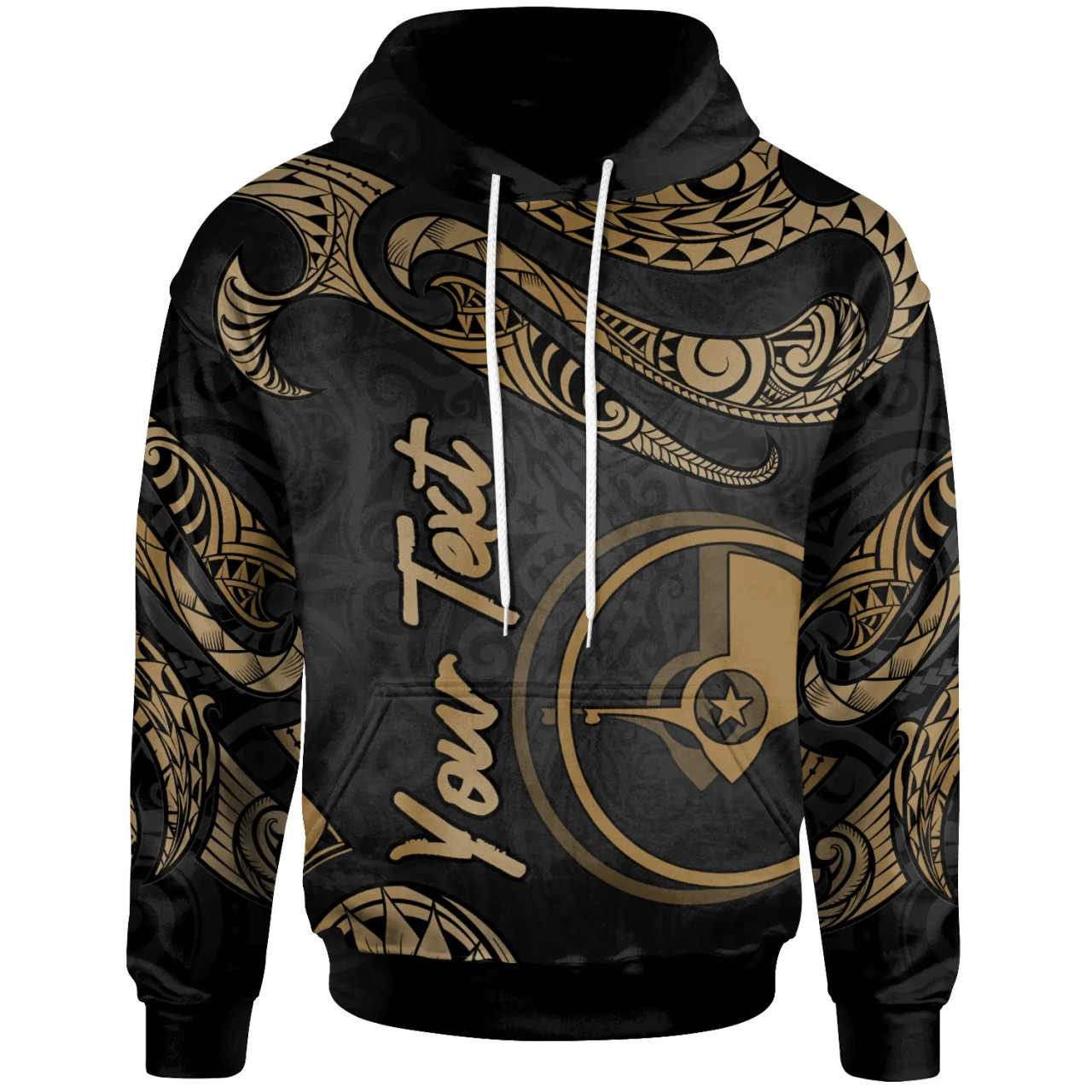 Yap Micronesia Custom Personalised Hoodie - Poly Tattoo Gold Version