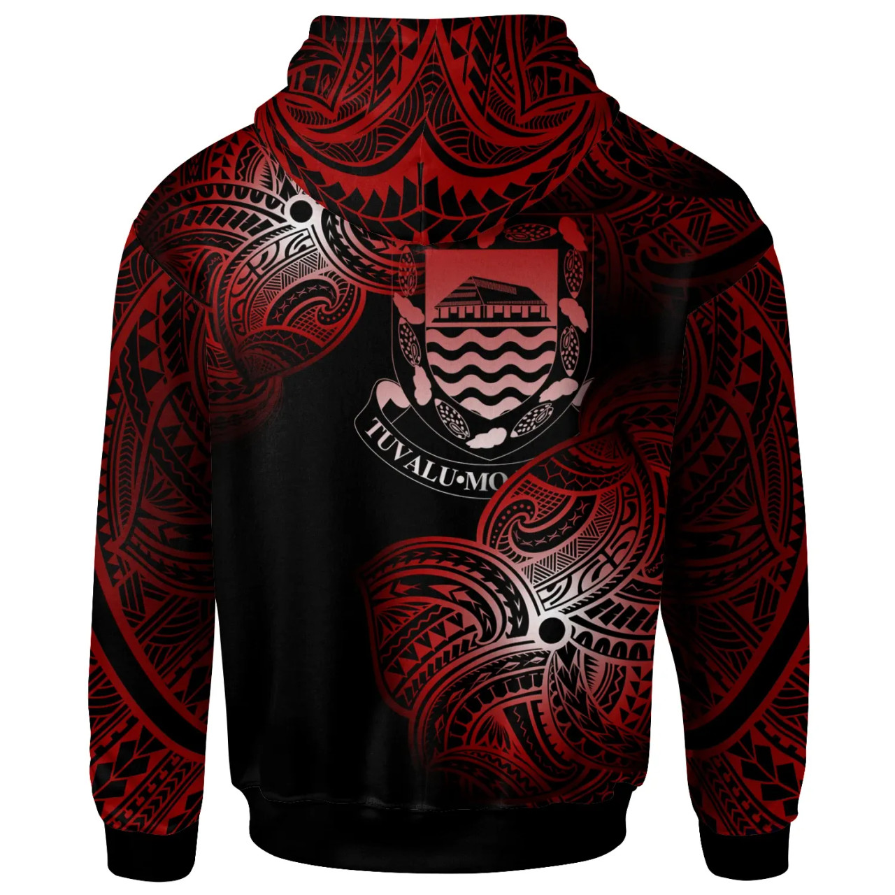 Tuvalu Polynesia Custom Personalized Hoodie - Tuvalu Tribal Flower Red