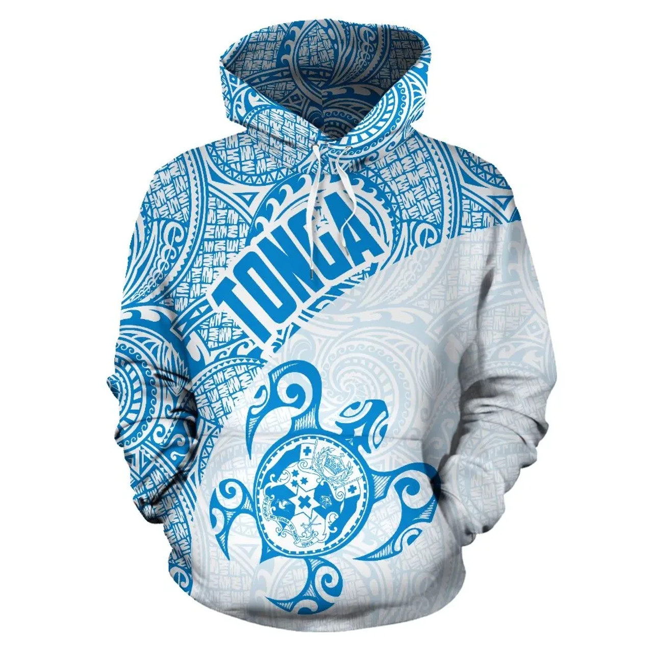 Tonga Hoodie - Tonga Coat of Arms In Turtle Polynesian Tattoo 09