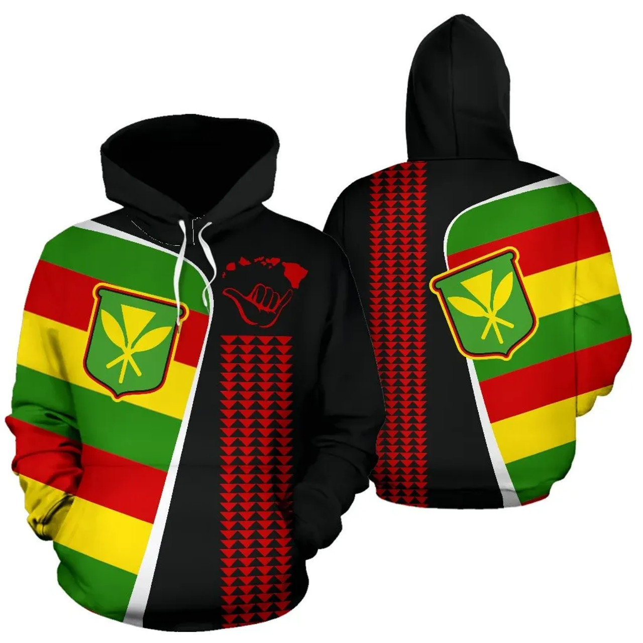 Hawaii Hoodie - Hawaii Kanaka Maoli Flag Sports Style 03