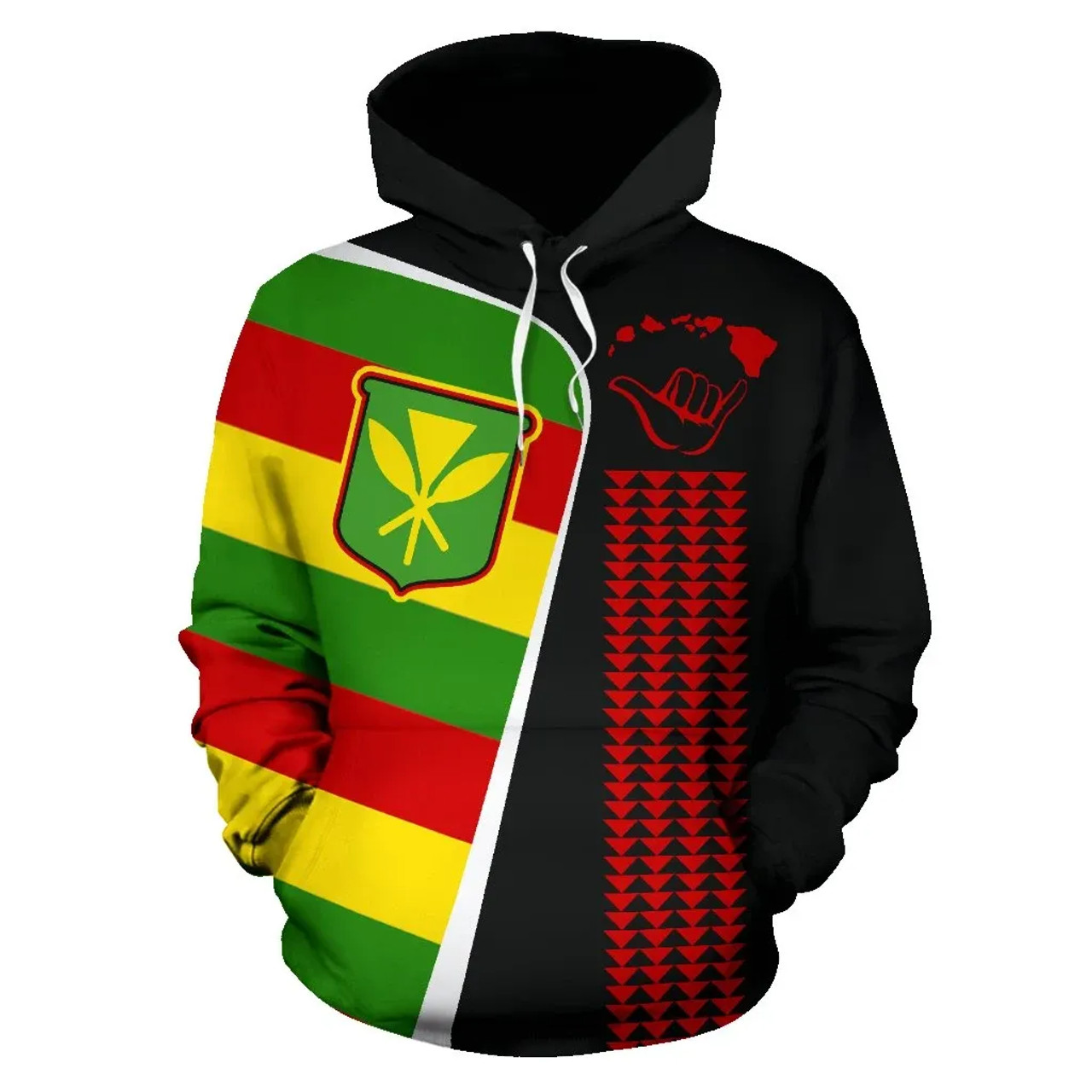 Hawaii Hoodie - Hawaii Kanaka Maoli Flag Sports Style 03