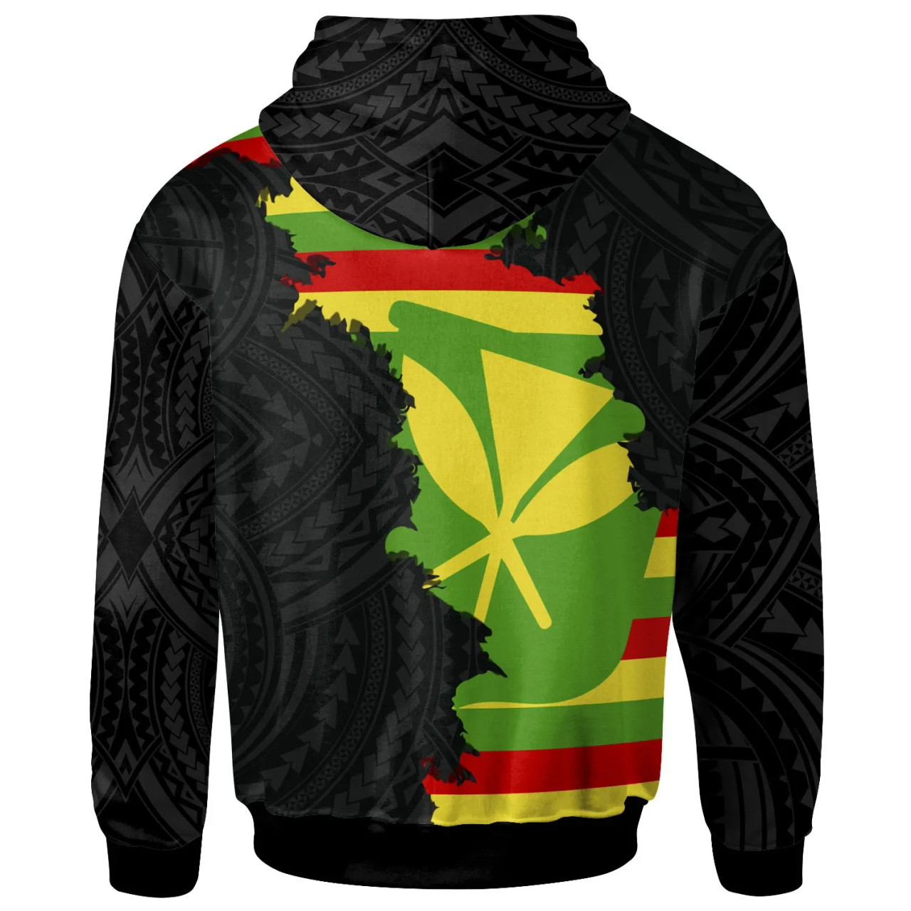 Hawaii Custom Personalised Hoodie - Wrap Flag and Polynesian Paterns