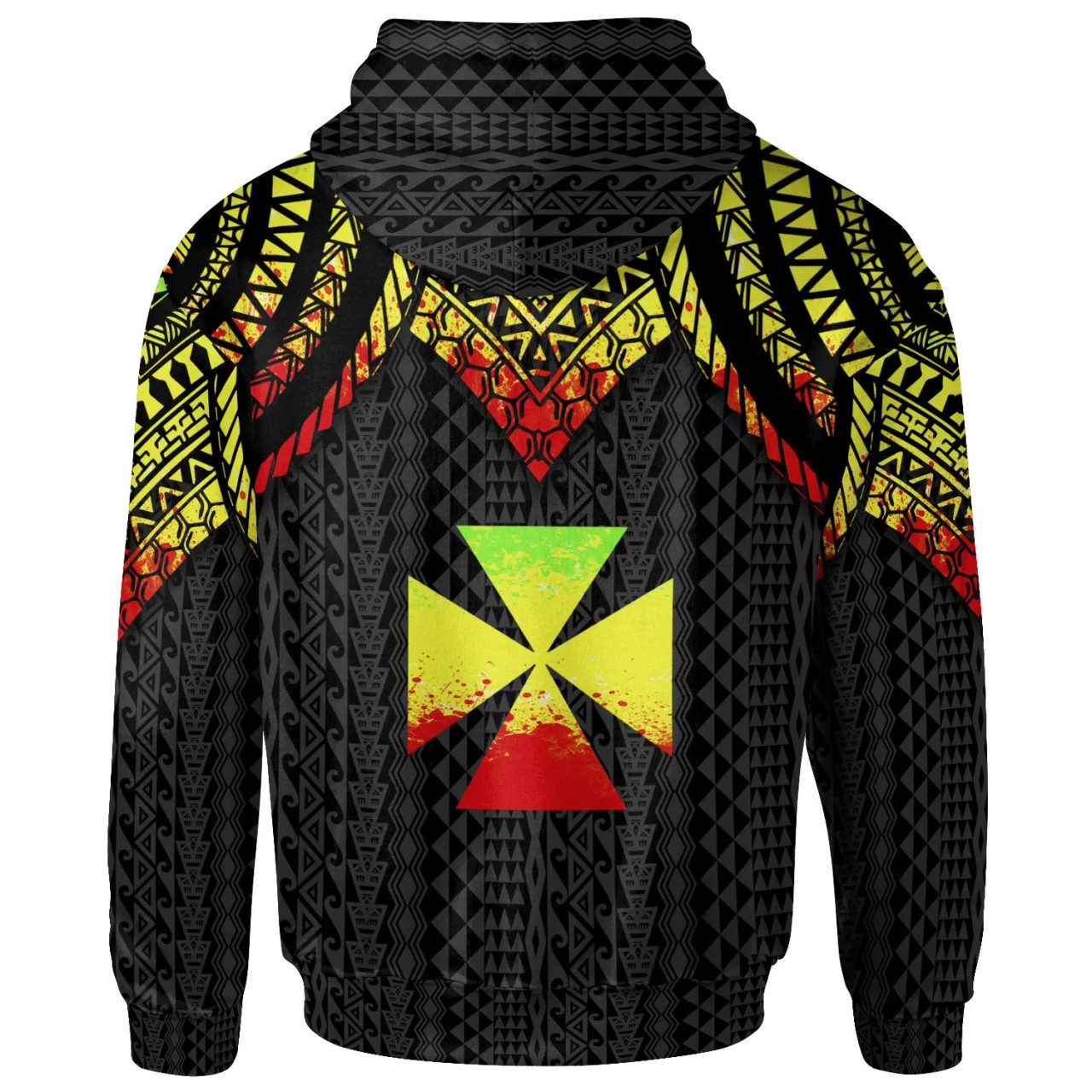 Wallis And Futuna Custom Personalised Hoodie - Polynesian Armor Style Reagge