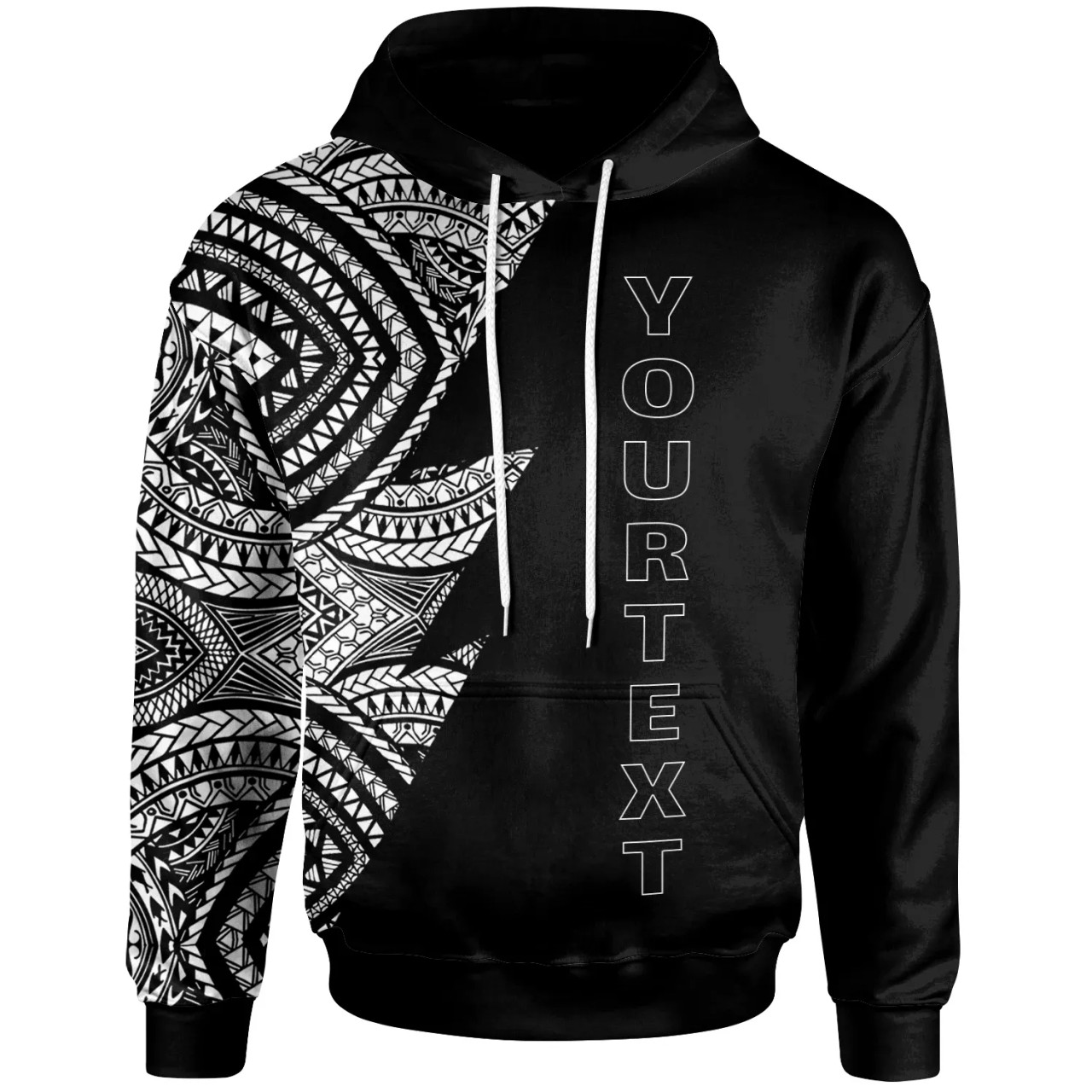 Micronesian Custom Personalised All Over Hoodie - Micronesian Pattern Style White