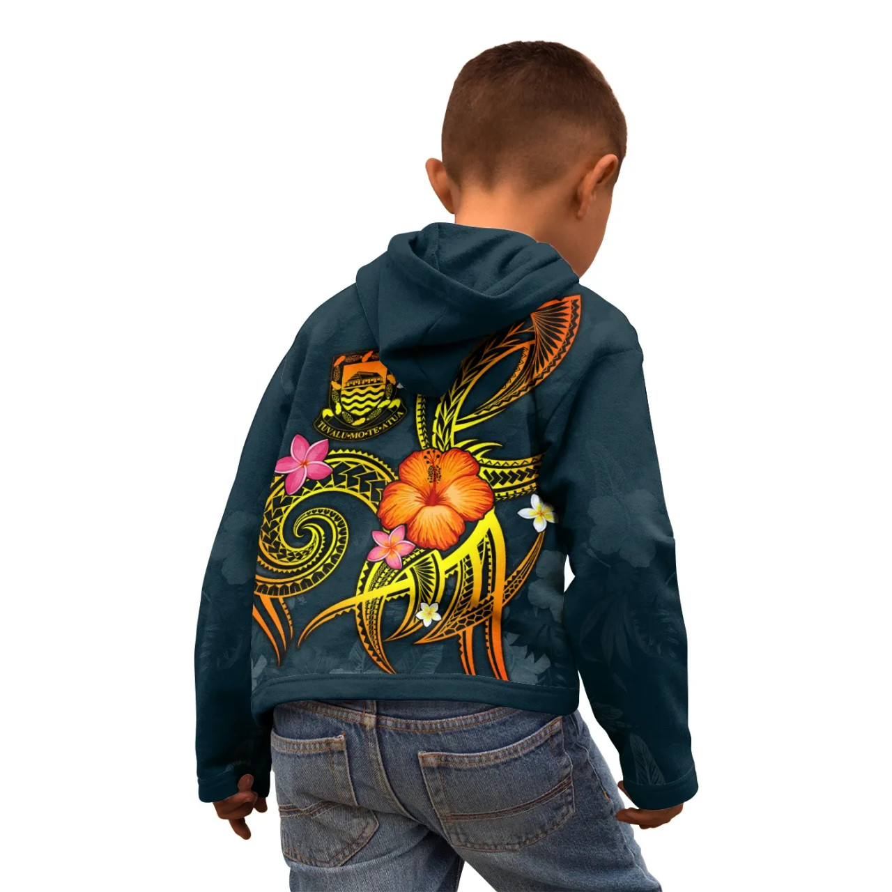 Tuvalu Polynesian Personalised Hoodie - Legend of Tuvalu (Blue)