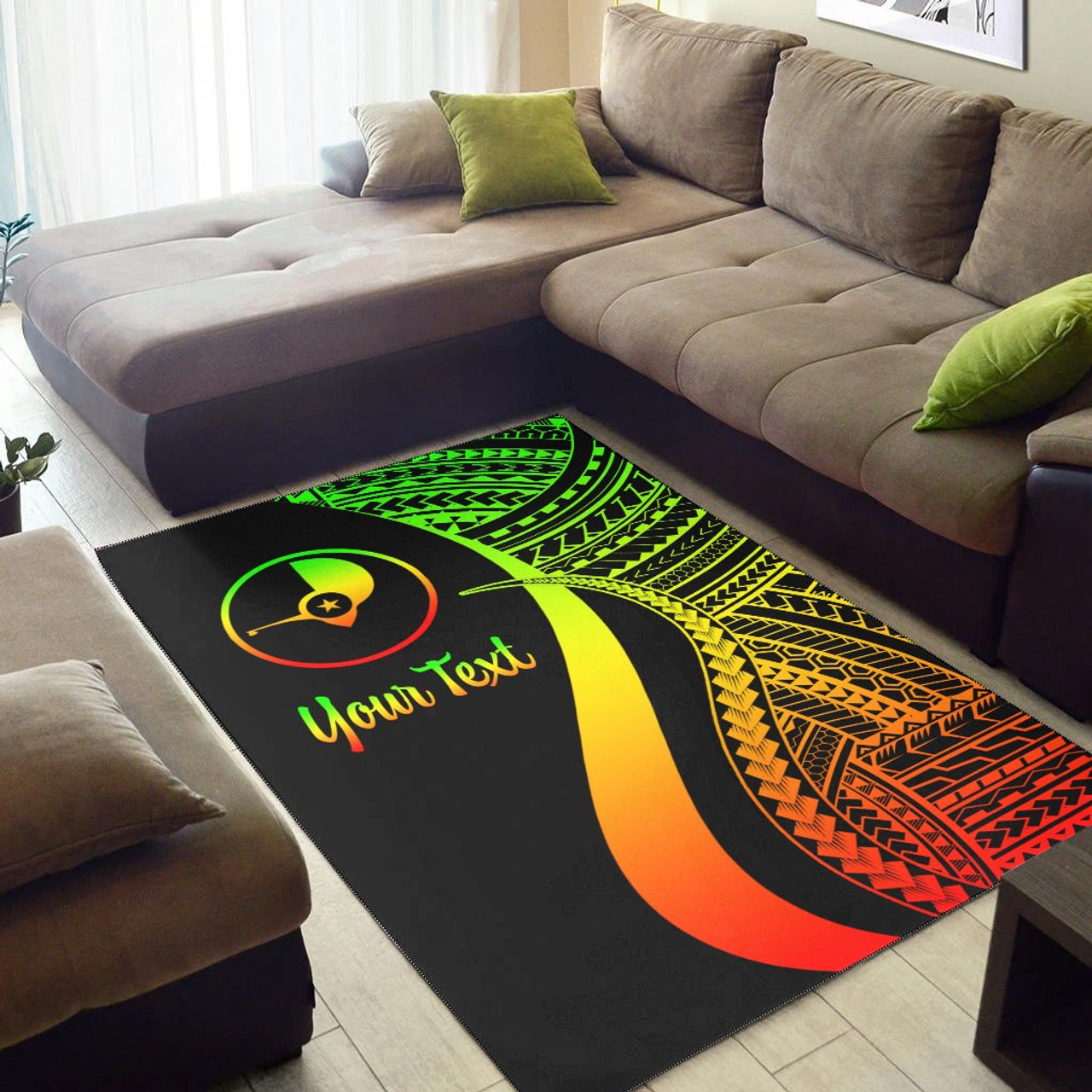 Yap Custom Personalised Area Rug - Reggae Polynesian Tentacle Tribal Pattern Polynesian 2