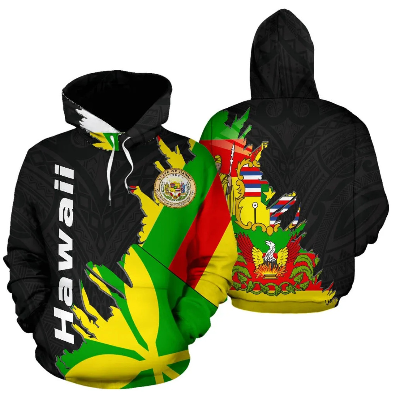 Hawaii All Over Hoodie - Wrap Style