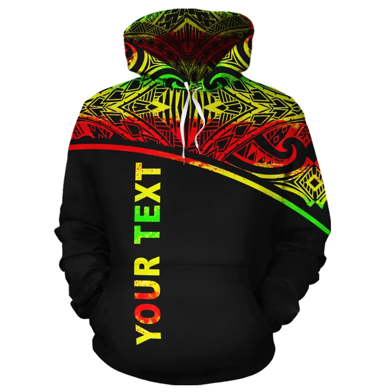 Vanuatu Polynesian Personalised Custom Hoodie - Reggae Curve
