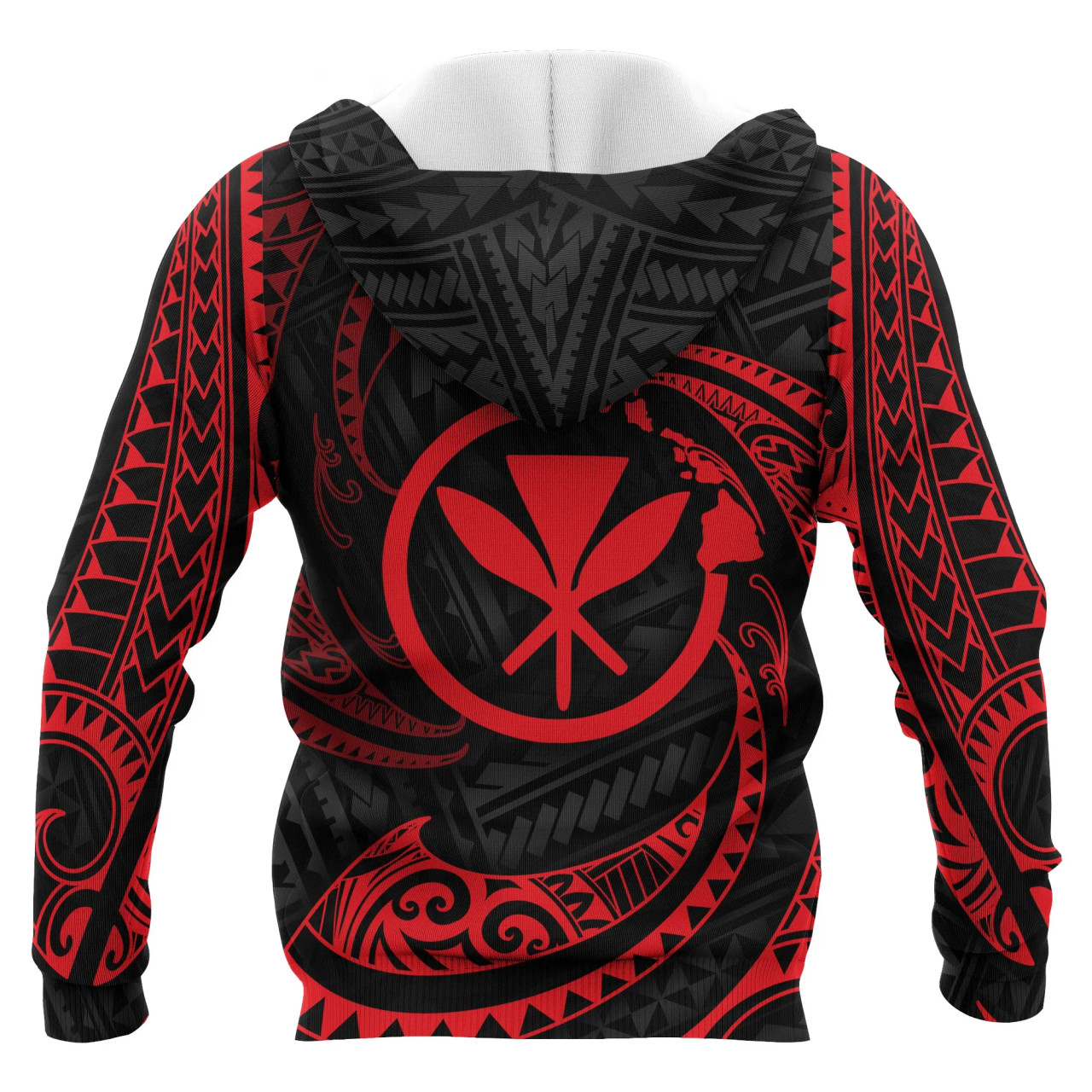 Hawaii Polynesian Hoodie - Red Tribal Wave