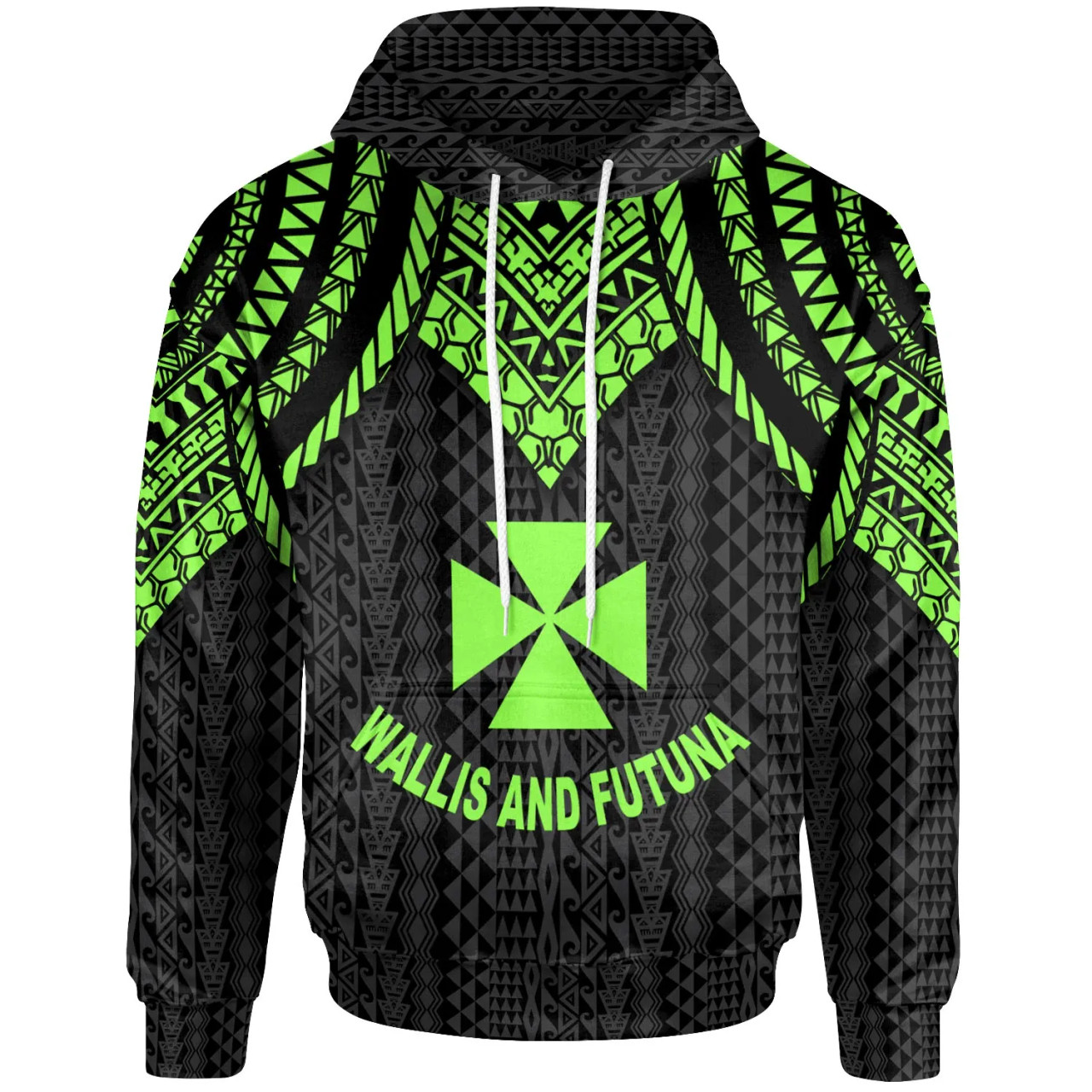 Wallis And Futuna Hoodie - Polynesian Armor Style Green