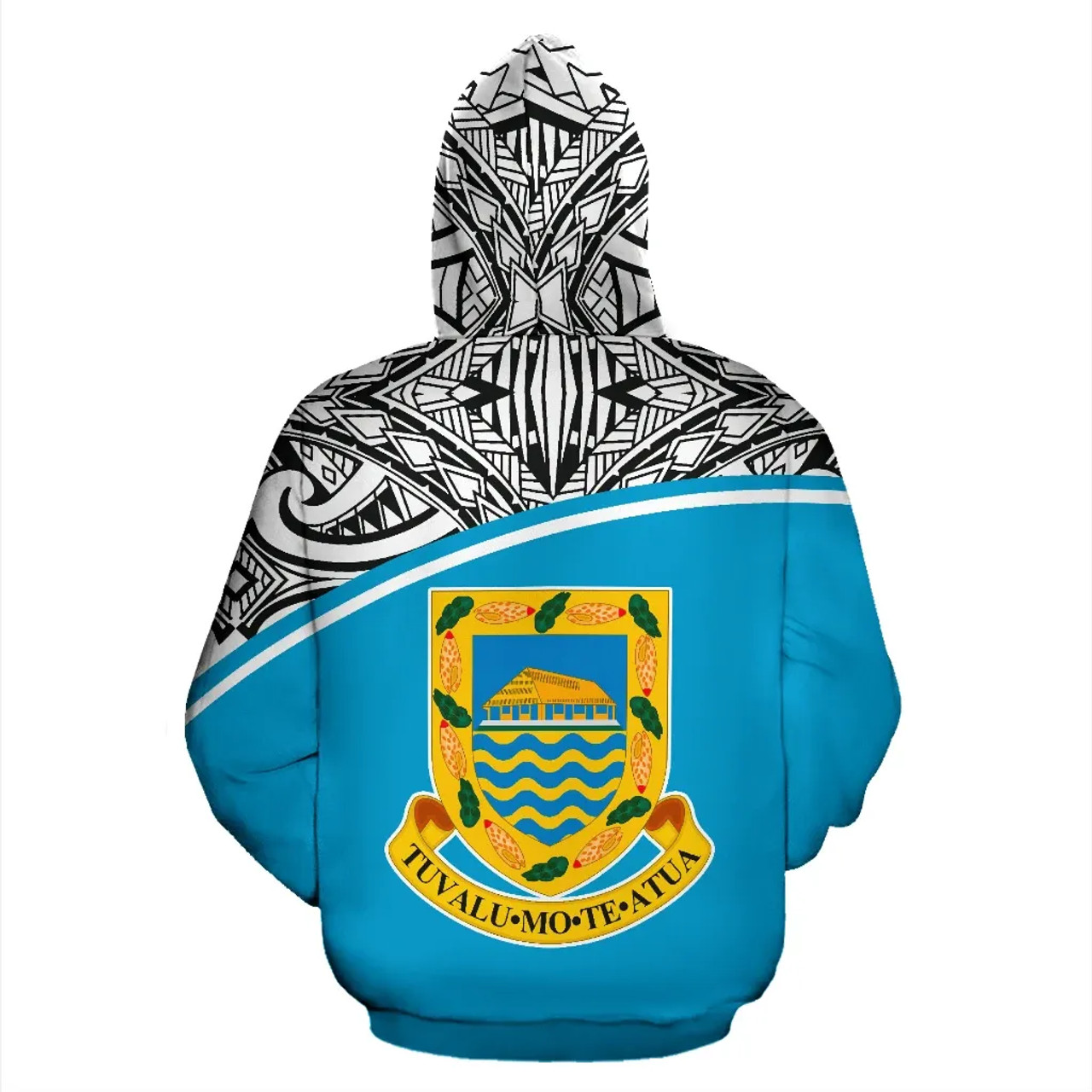 Tuvalu Polynesian Personalised Custom Hoodie Curve Blue