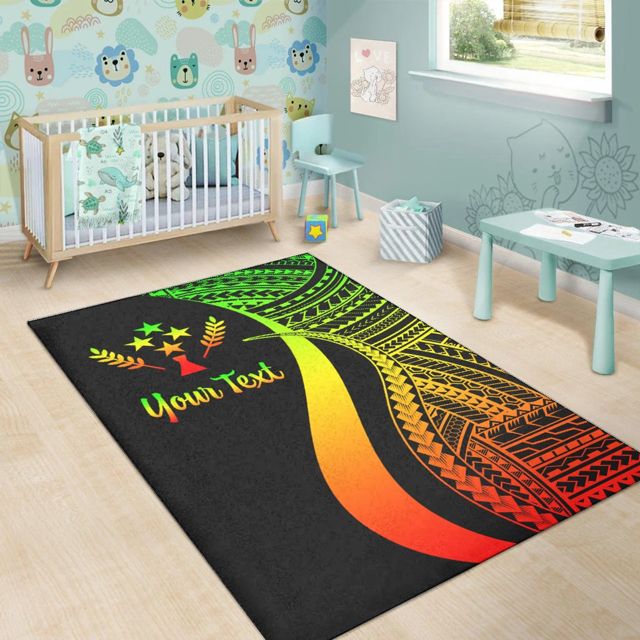 Korsae Custom Personalised Area Rug - Reggae Polynesian Tentacle Tribal Pattern Polynesian 5