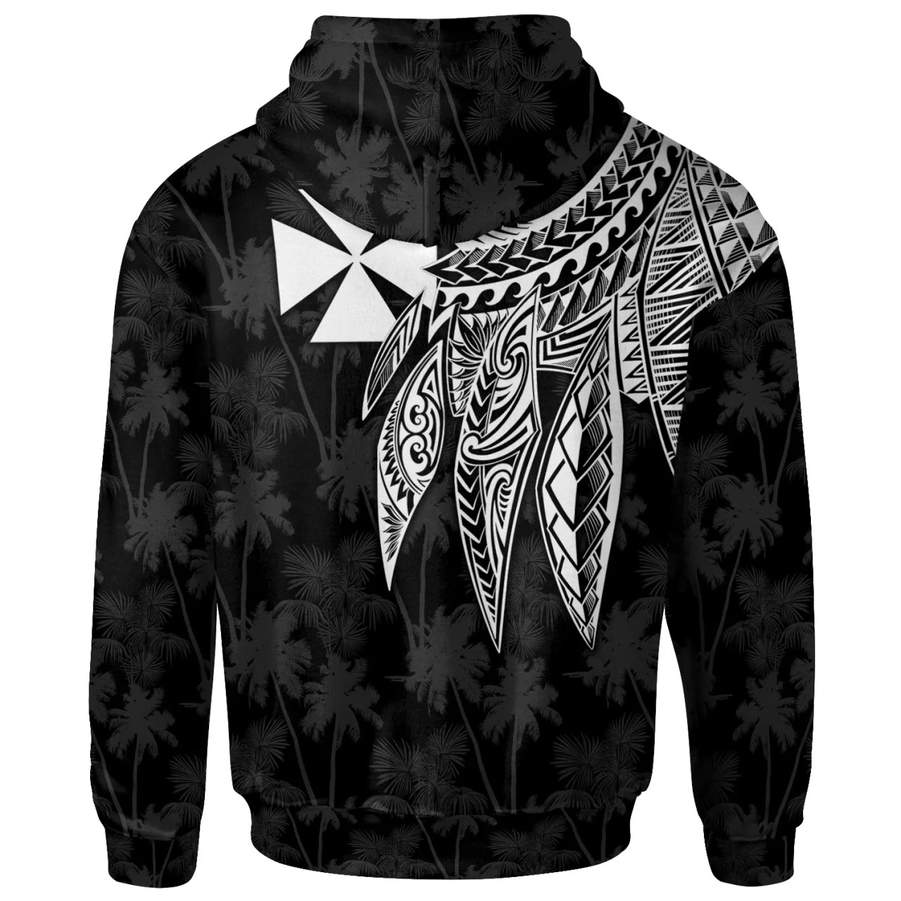 Wallis and Futuna Personalised Hoodie - Polynesian Wings White