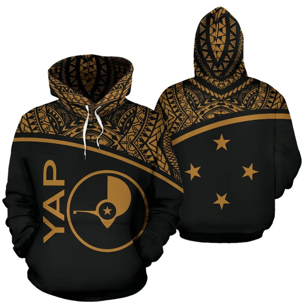 Yap All Over Hoodie - Micronesia Curve Gold Style